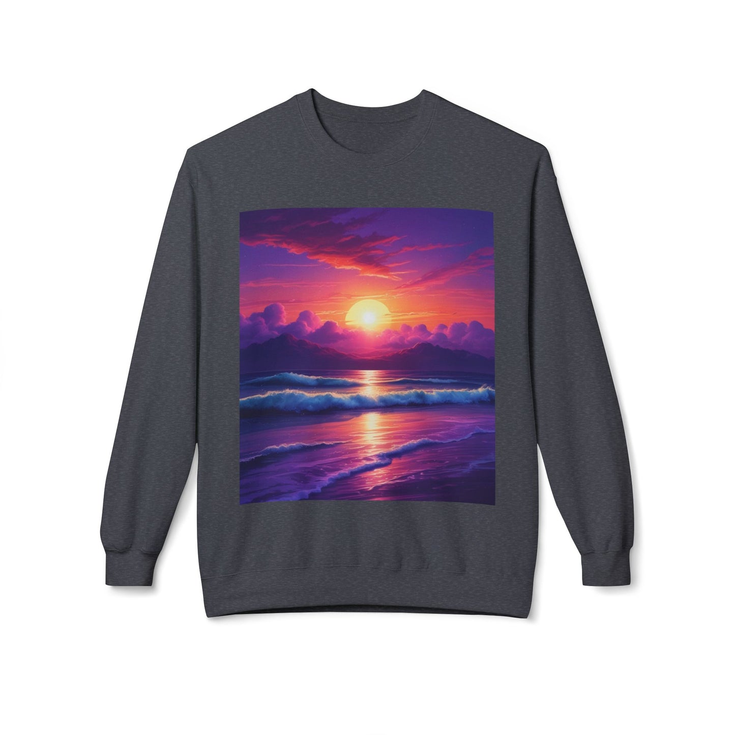 Sunset Ocean Crewneck Sweatshirt - Cozy Layer for Beach Lovers, Gift for Nature Enthusiasts, Perfect for Casual Days, Vibrant Art Apparel