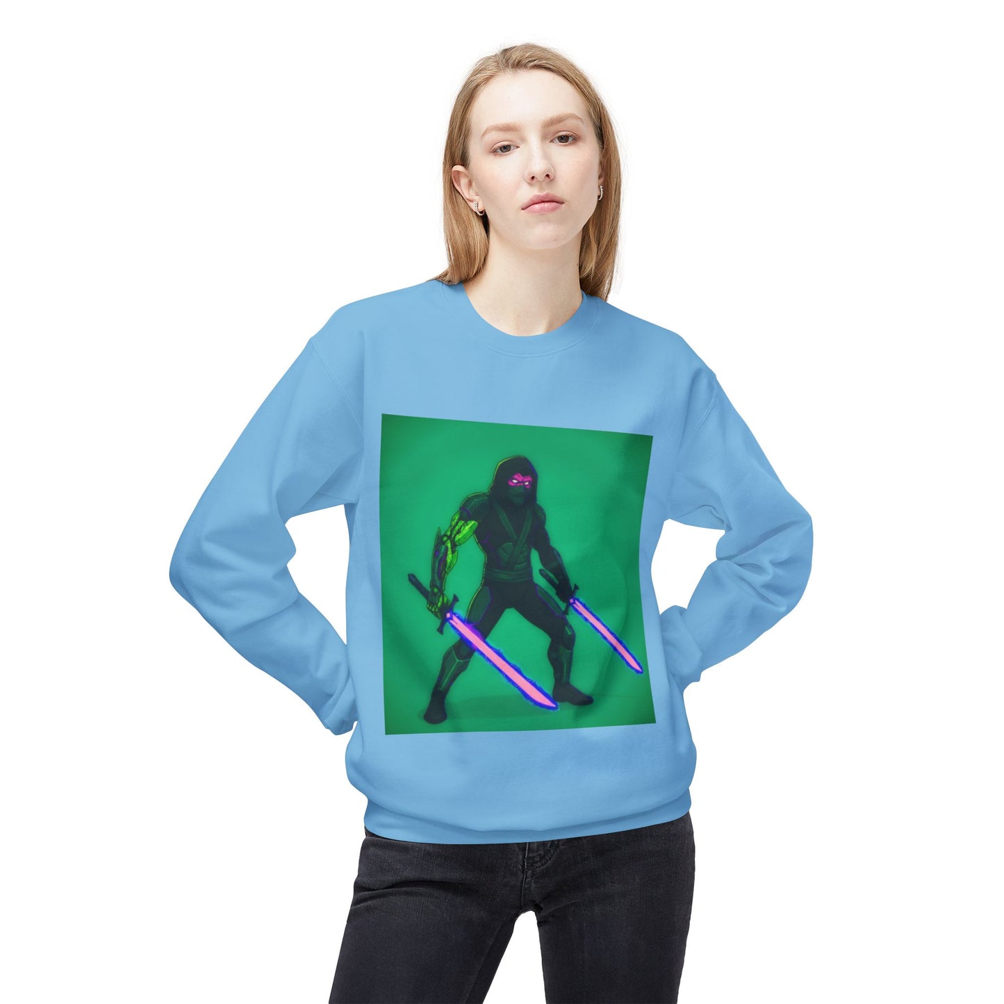 Agent Quacks Series Unisex Midweight Softstyle Fleece Crewneck Sweatshirt - Assassin Xavier Design