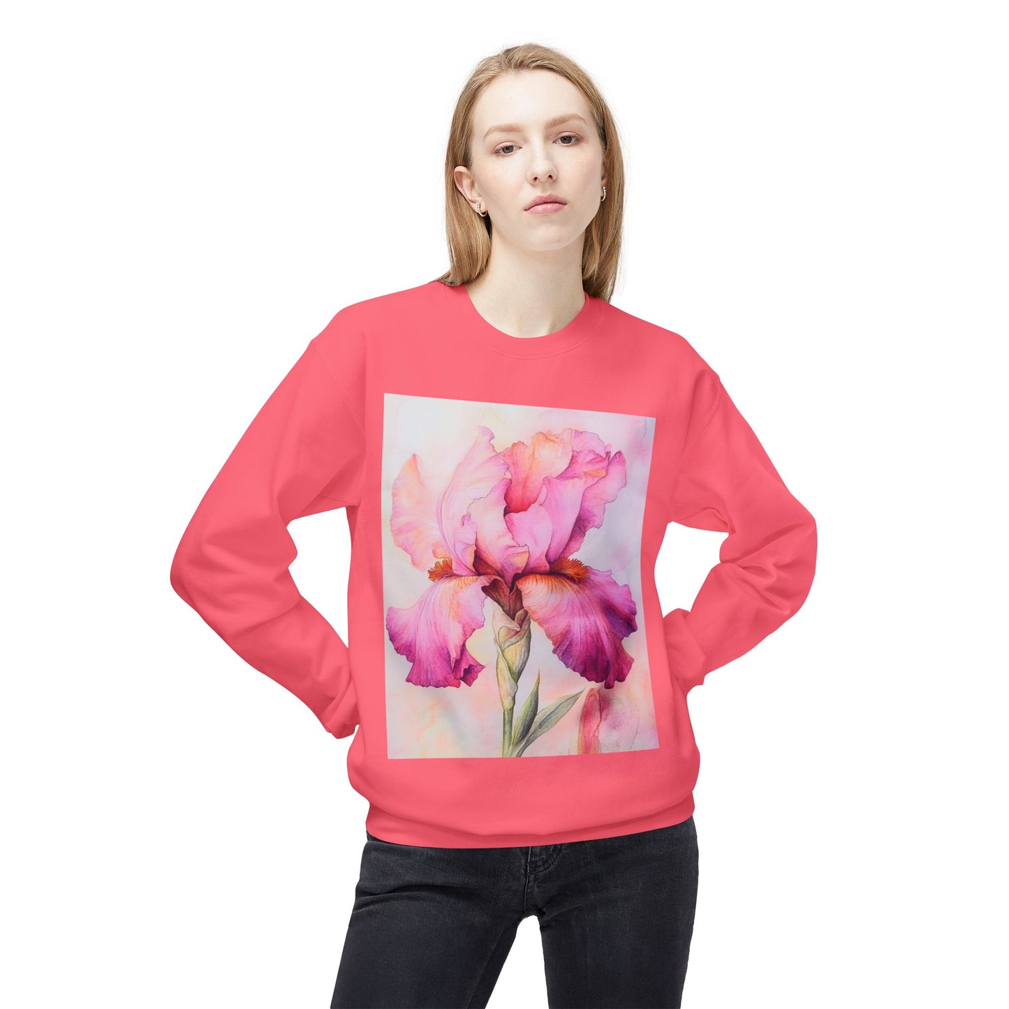 Floral Print Crewneck Sweatshirt, Cozy Sweatshirt, Spring Fashion, Gift for Her, Casual Outfit, Comfortable Fleece