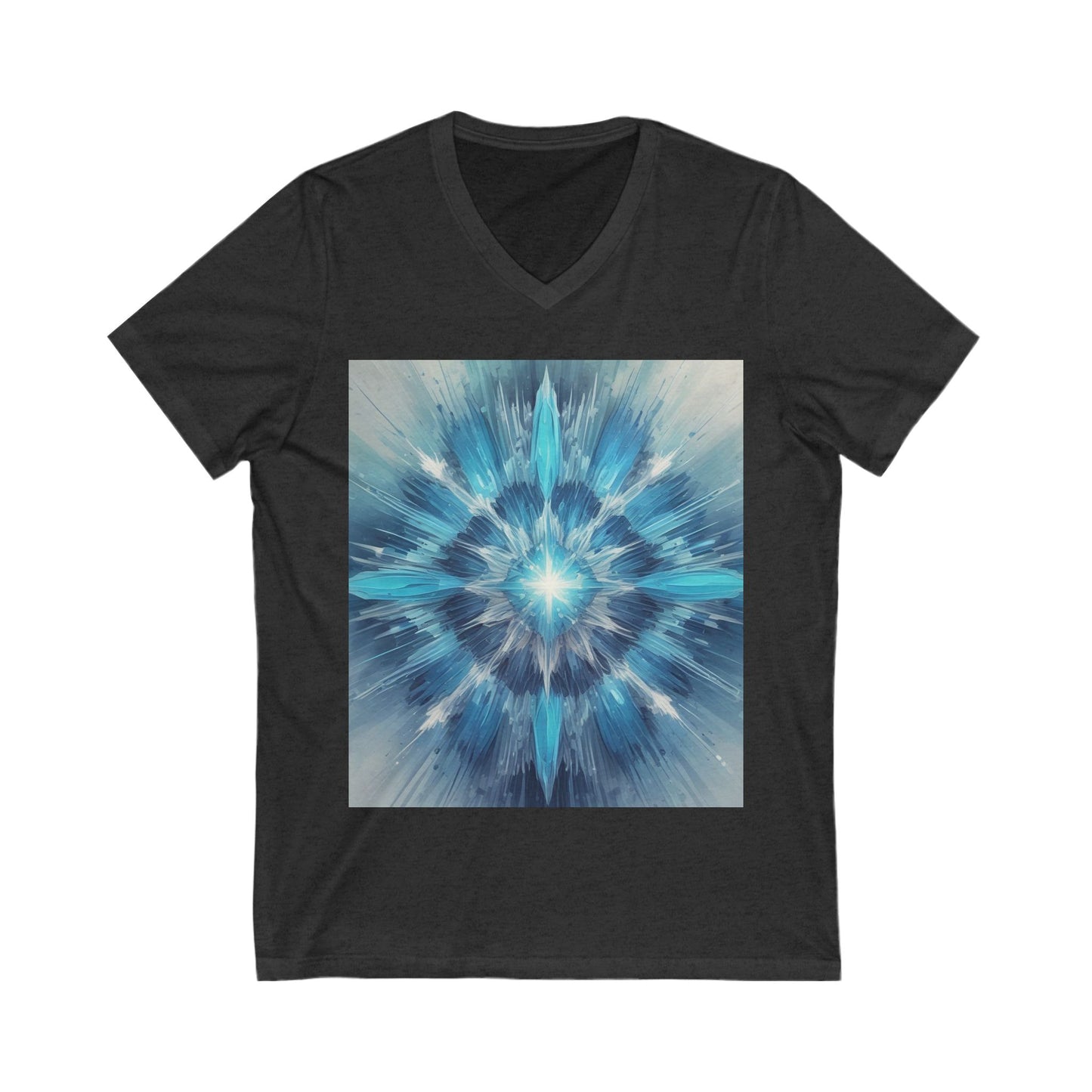 Vibrant Mandala V-Neck Tee, Spiritual Tee, Boho Shirt, Yoga Apparel, Gift for Her, Artistic Top