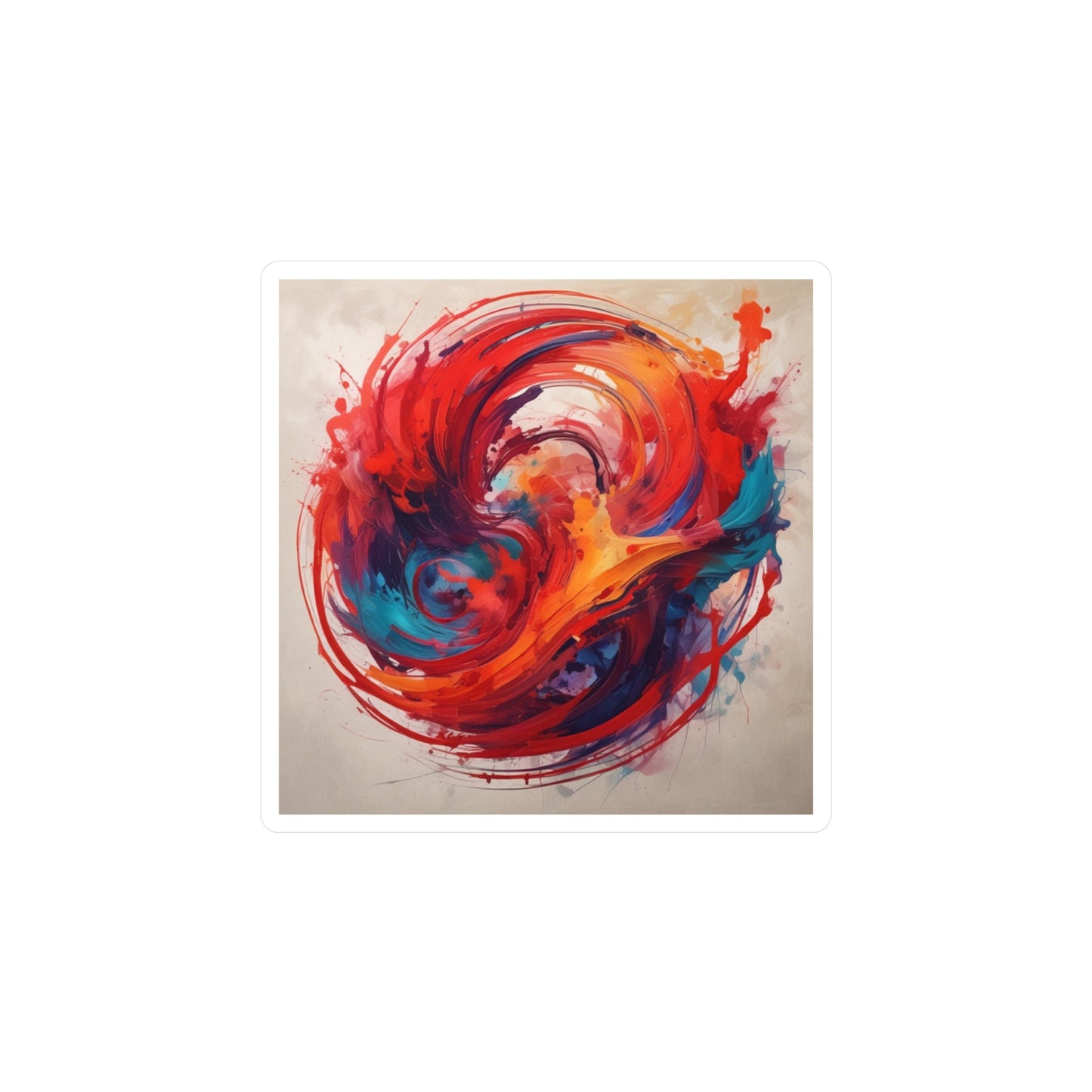 Abstract Swirl Painting Kiss-Cut Vinyl Decals
