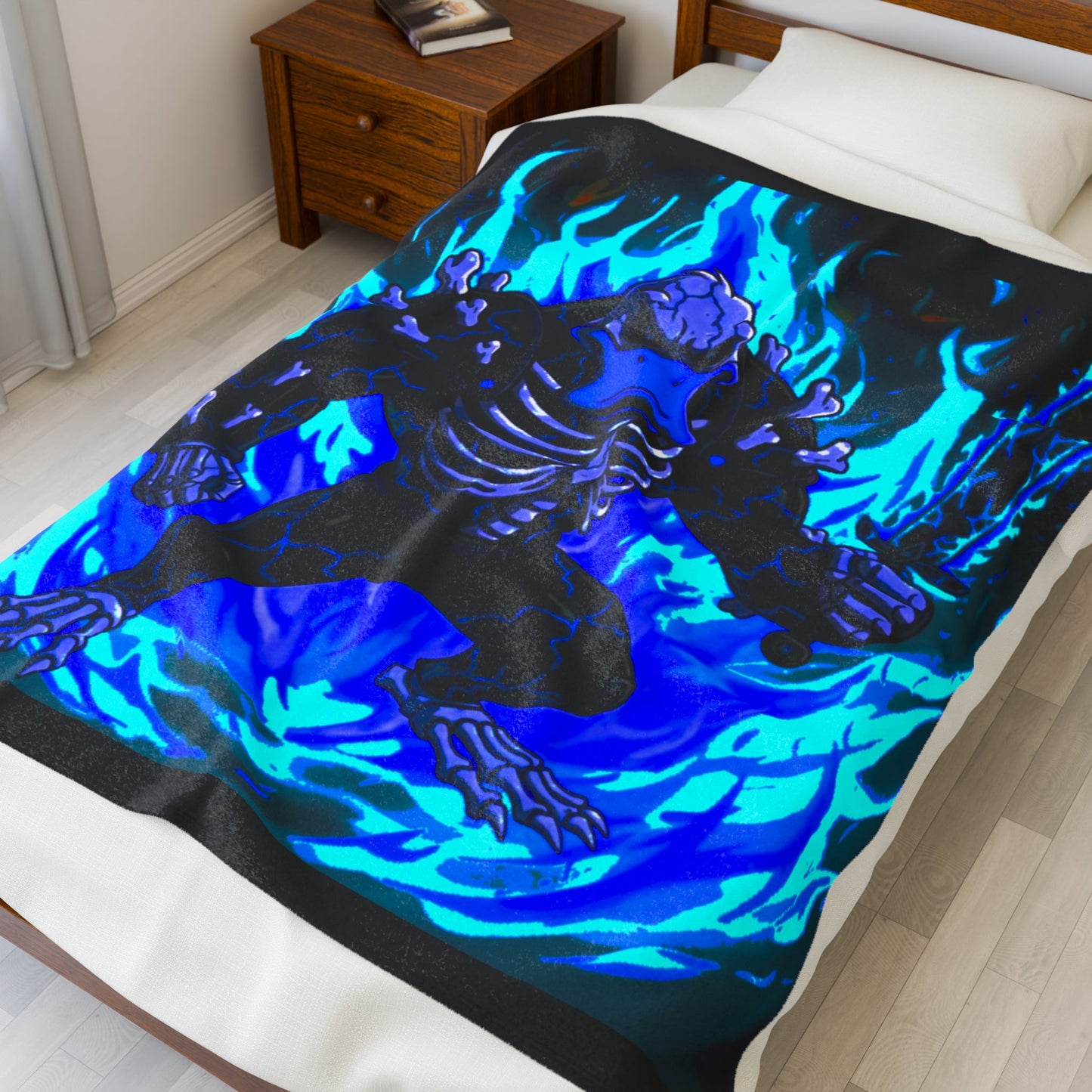Halloween Agent Quacks Series Velveteen Plush Blanket - Skeleton Quacks Design
