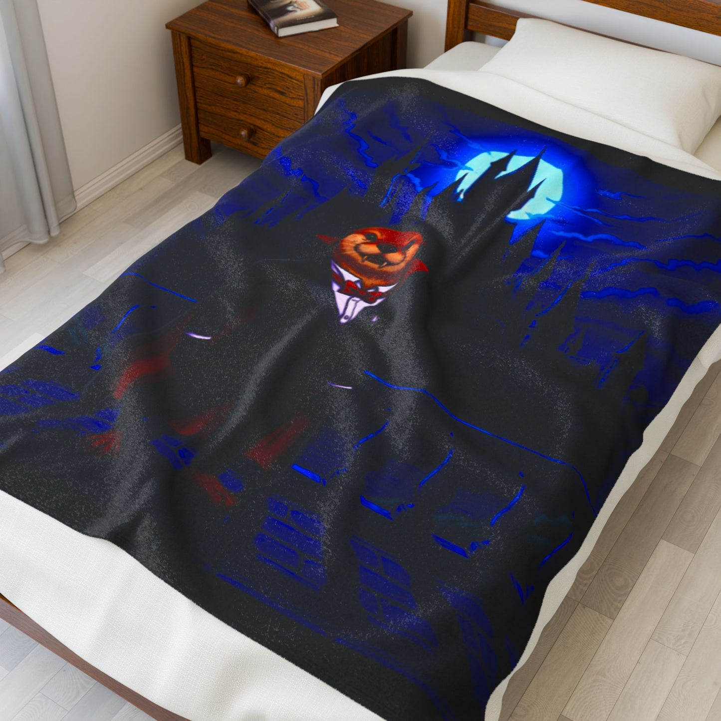 Halloween Agent Quacks Series Velveteen Plush Blanket - Vampire Gearshift Design
