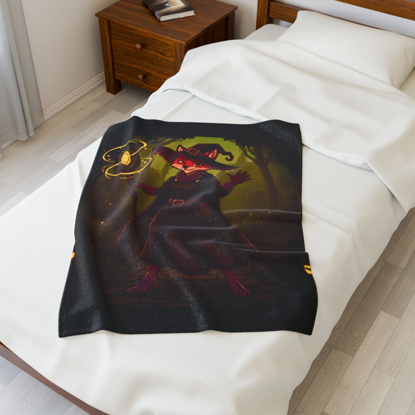 Halloween Agent Quacks Series Velveteen Plush Blanket - Witch Vixx Design