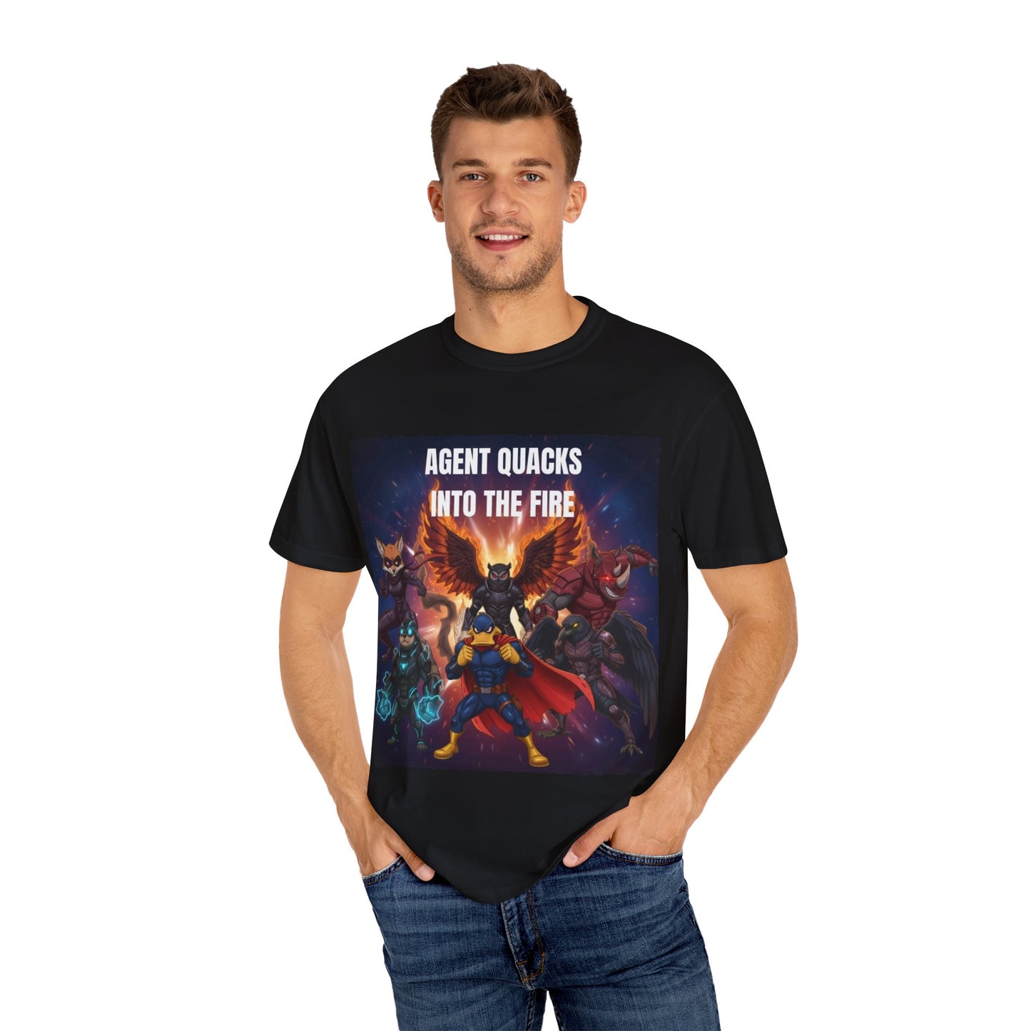 Agent Quacks – Into the Fire | Unisex Garment-Dyed T-Shirt