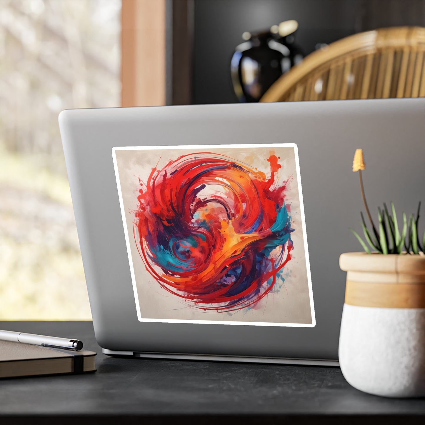 Abstract Swirl Painting Kiss-Cut Vinyl Decals