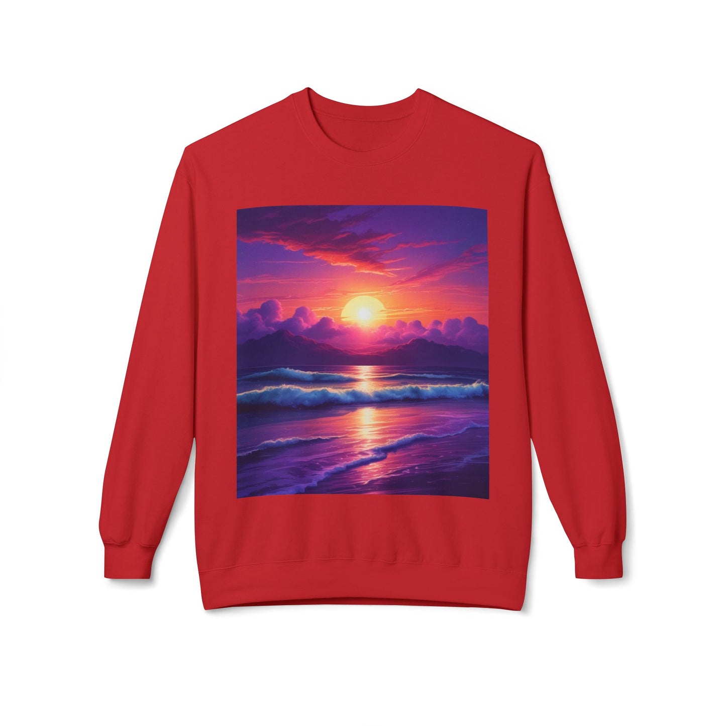 Sunset Ocean Crewneck Sweatshirt - Cozy Layer for Beach Lovers, Gift for Nature Enthusiasts, Perfect for Casual Days, Vibrant Art Apparel