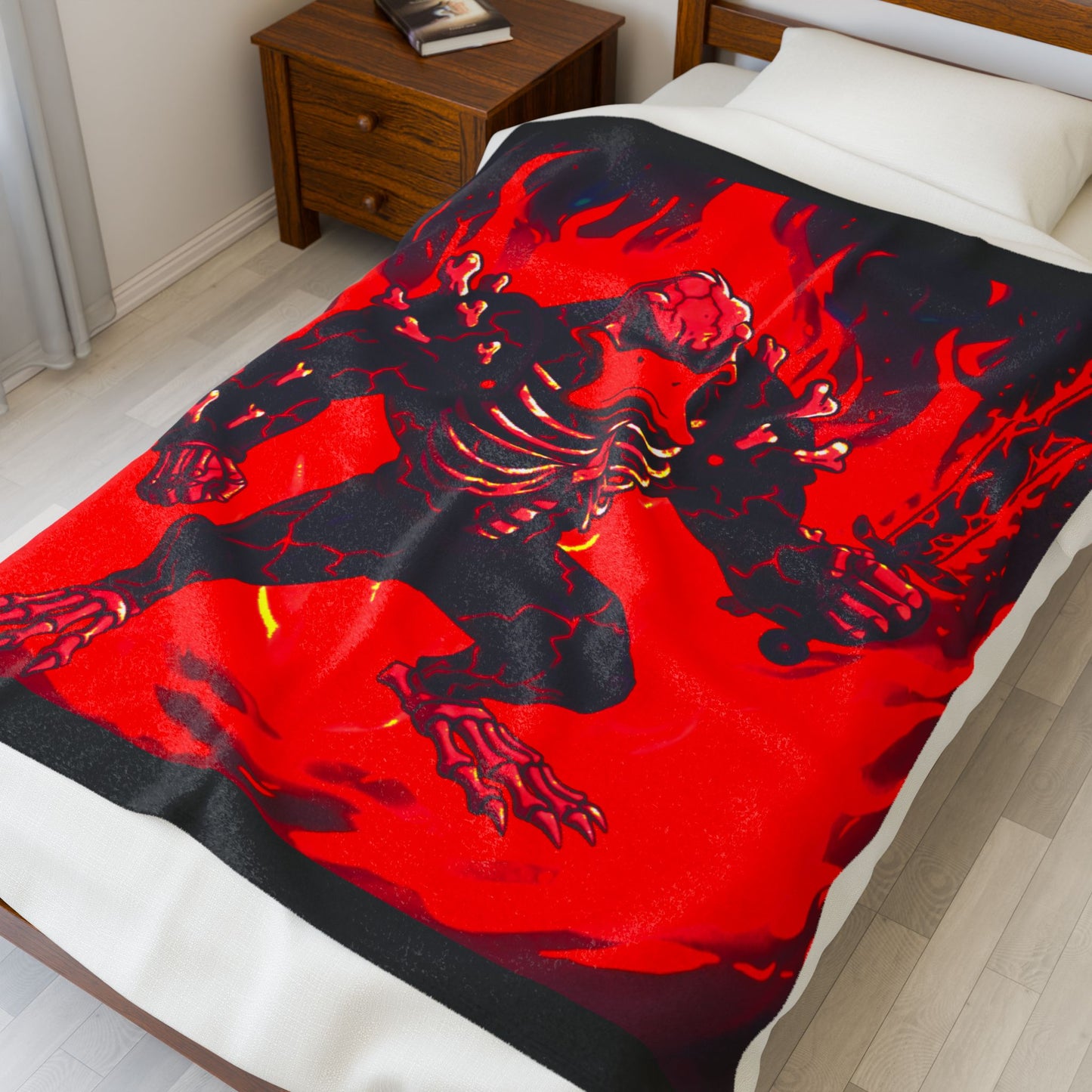 Halloween Agent Quacks Series Velveteen Plush Blanket - Skeleton Quacks Design