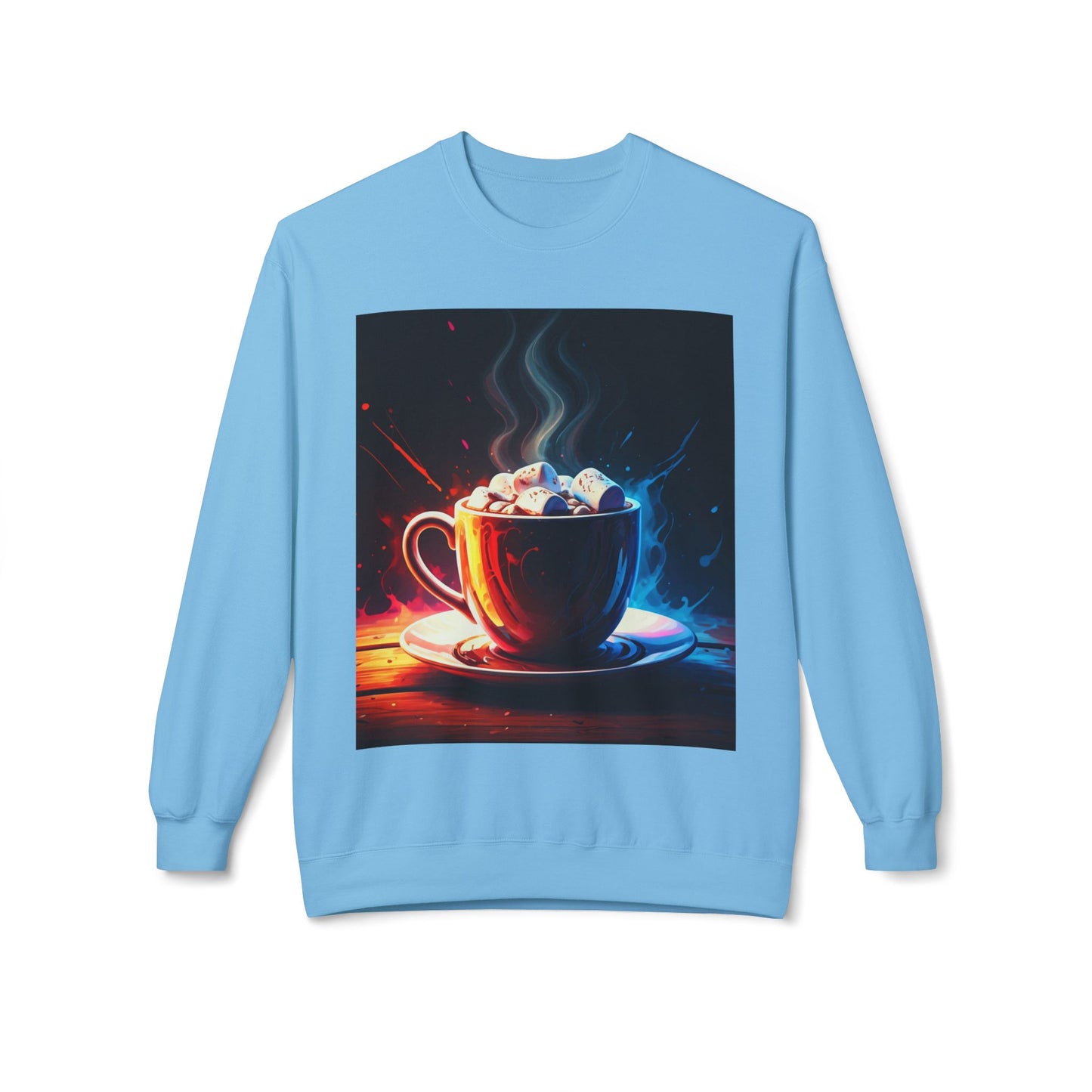 Abstract Hot Chocolate Graphic Unisex Midweight Softstyle Fleece Crewneck Sweatshirt