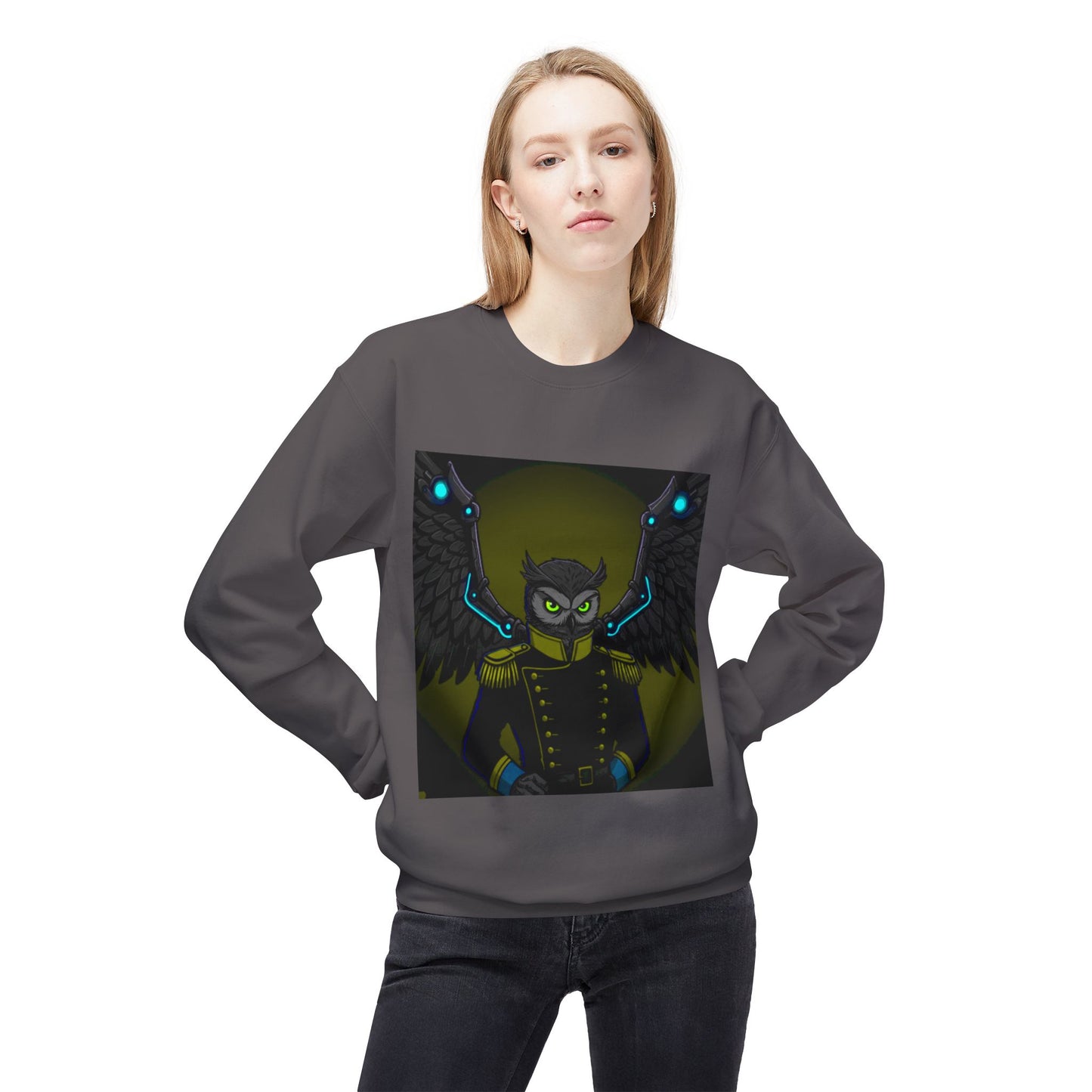 Agent Quacks Series Unisex Midweight Softstyle Fleece Crewneck Sweatshirt - General Onyx Design