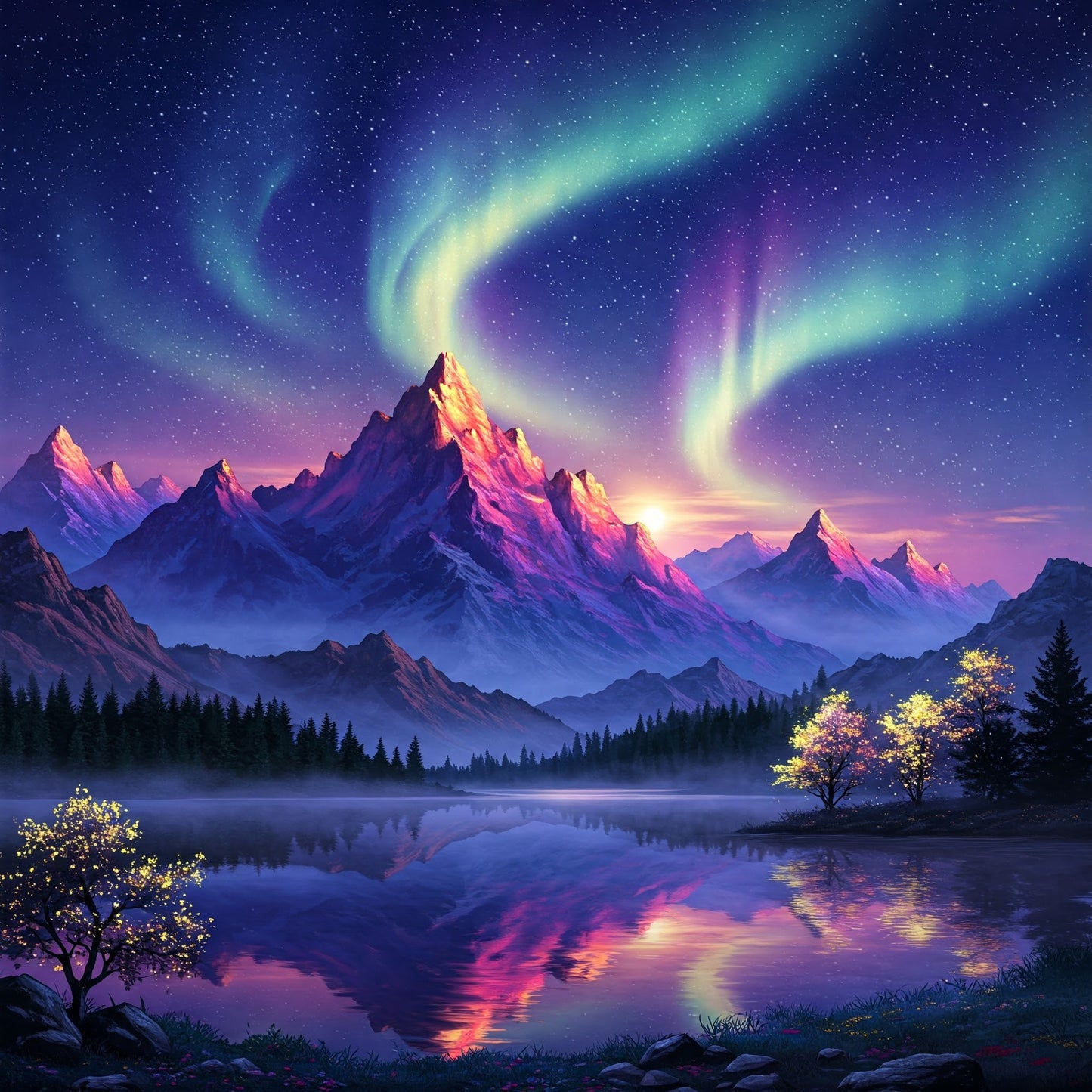 Northern Lights Landscapes Collection of 100
