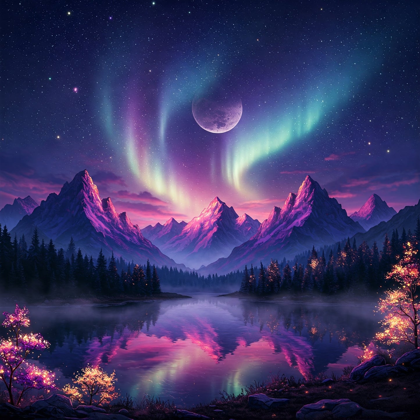 Northern Lights Landscapes Collection of 100