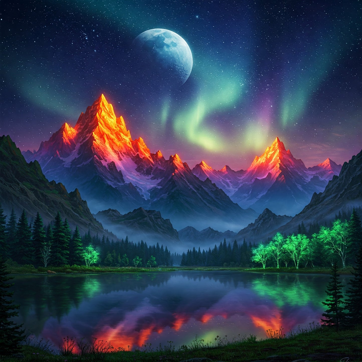 Northern Lights Landscapes Collection of 100