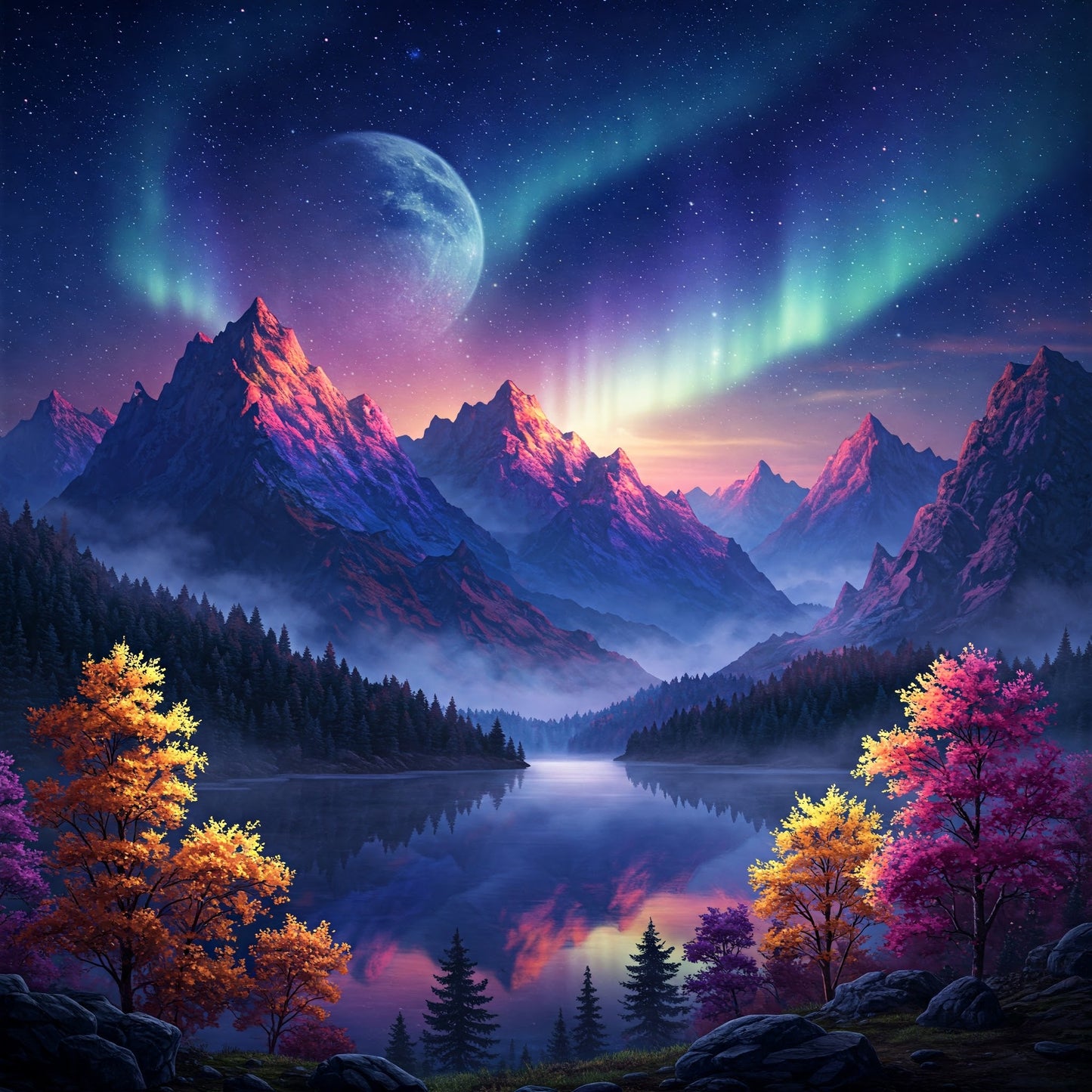 Northern Lights Landscapes Collection of 100