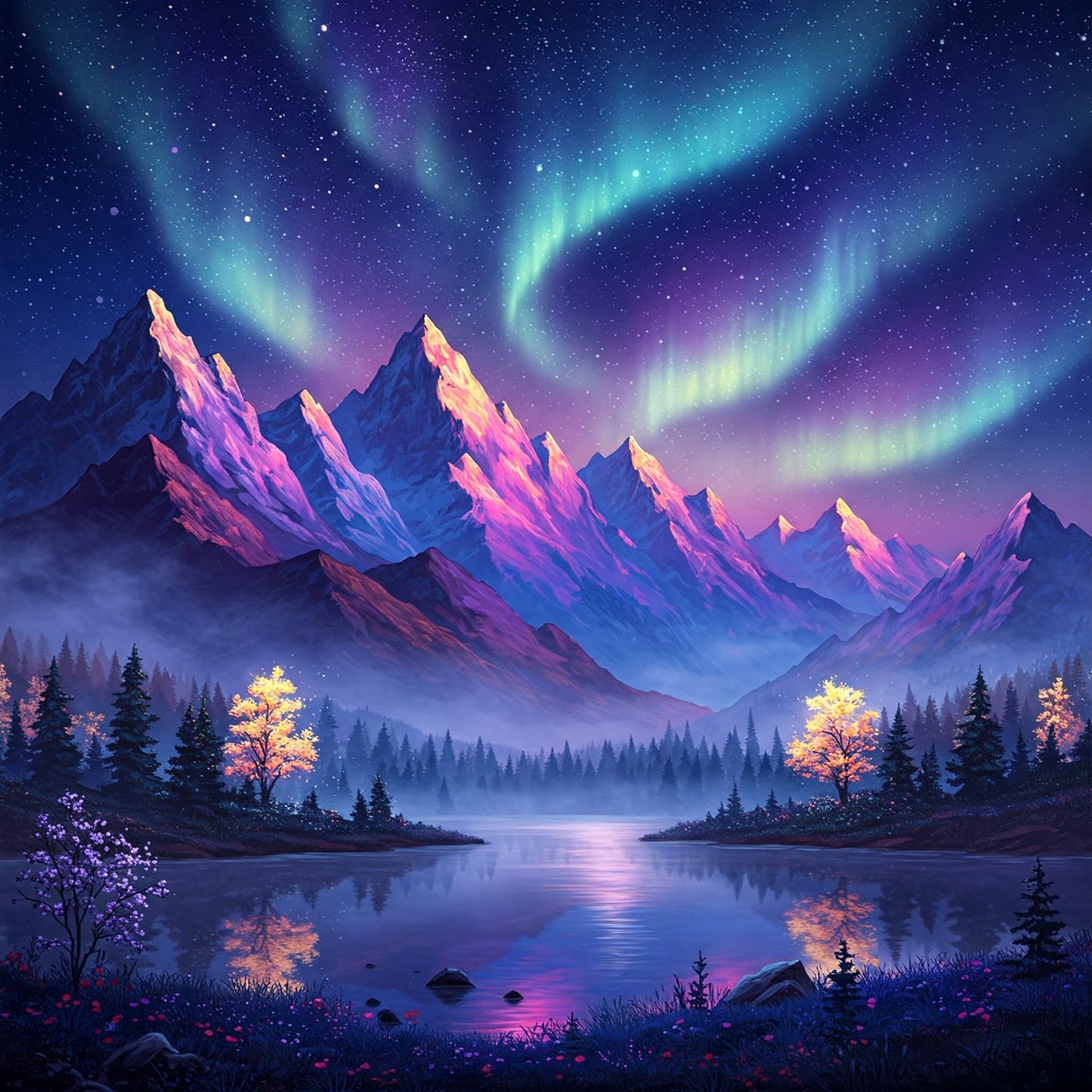 Northern Lights Landscapes Collection of 100