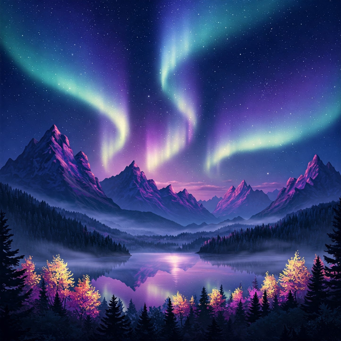 Northern Lights Landscapes Collection of 100