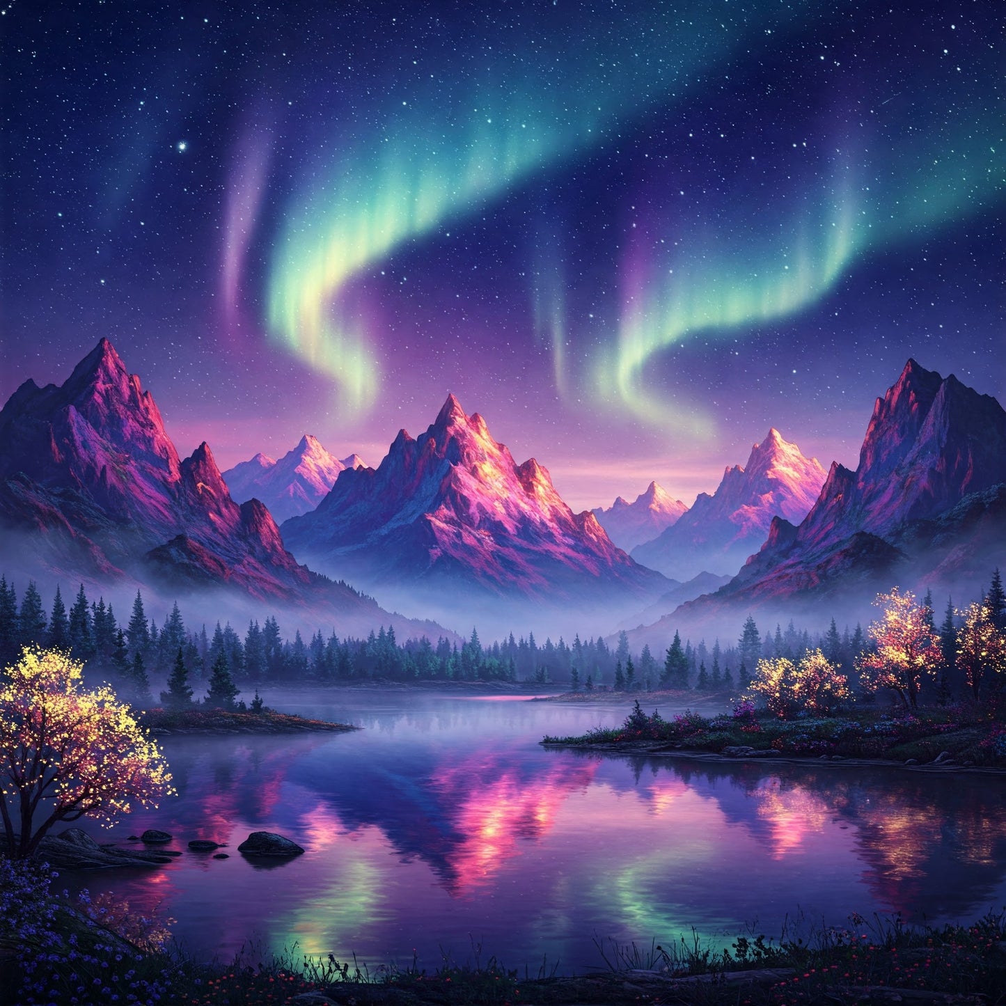 Northern Lights Landscapes Collection of 100