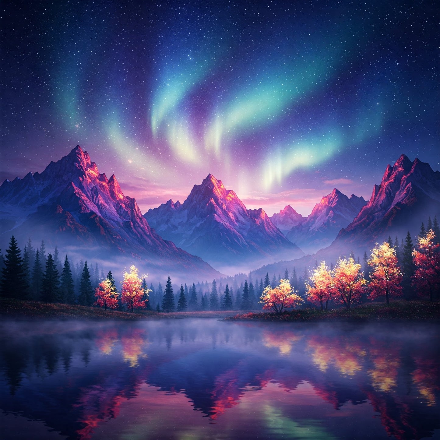 Northern Lights Landscapes Collection of 100
