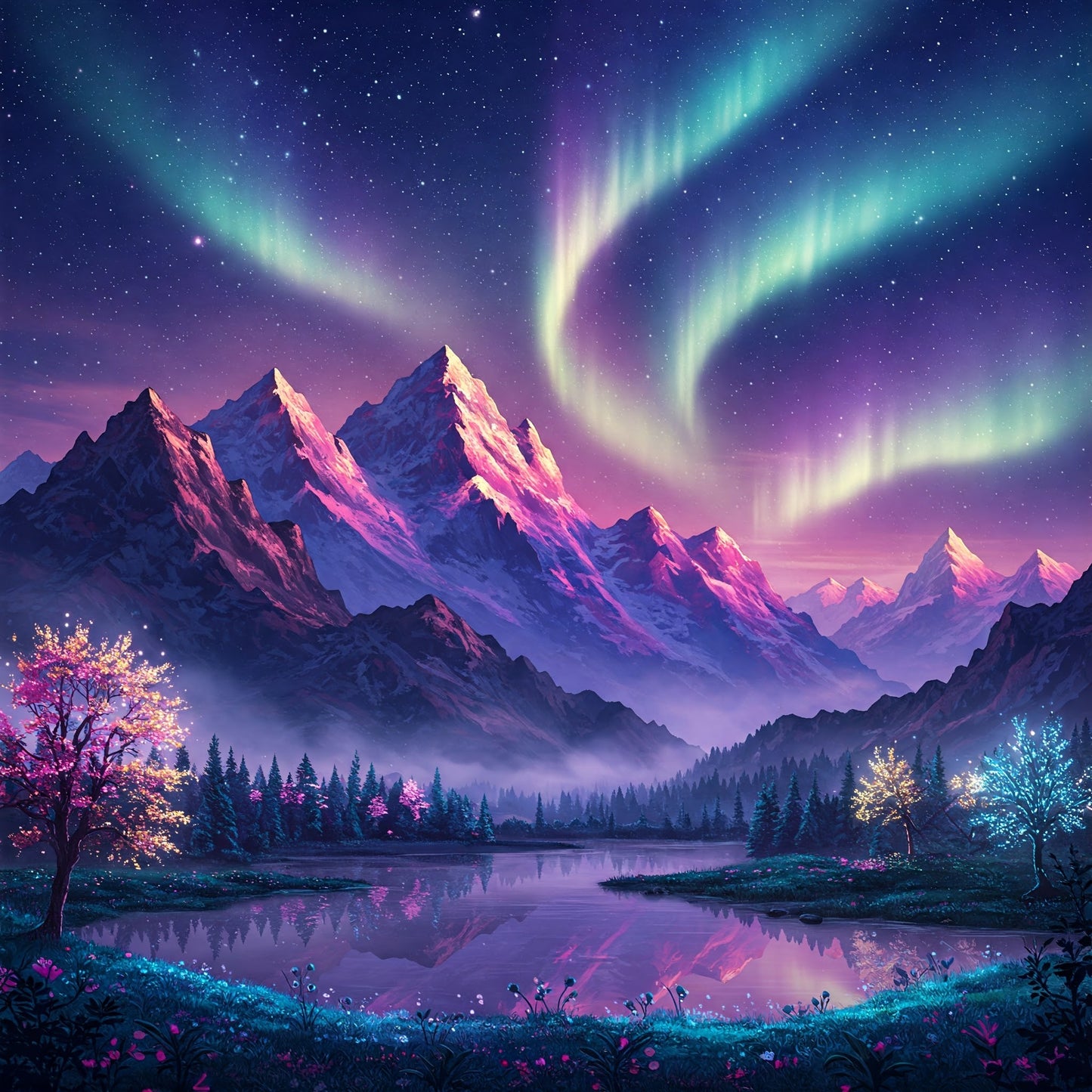 Northern Lights Landscapes Collection of 100