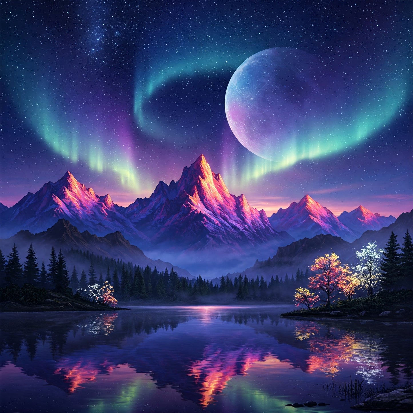 Northern Lights Landscapes Collection of 100