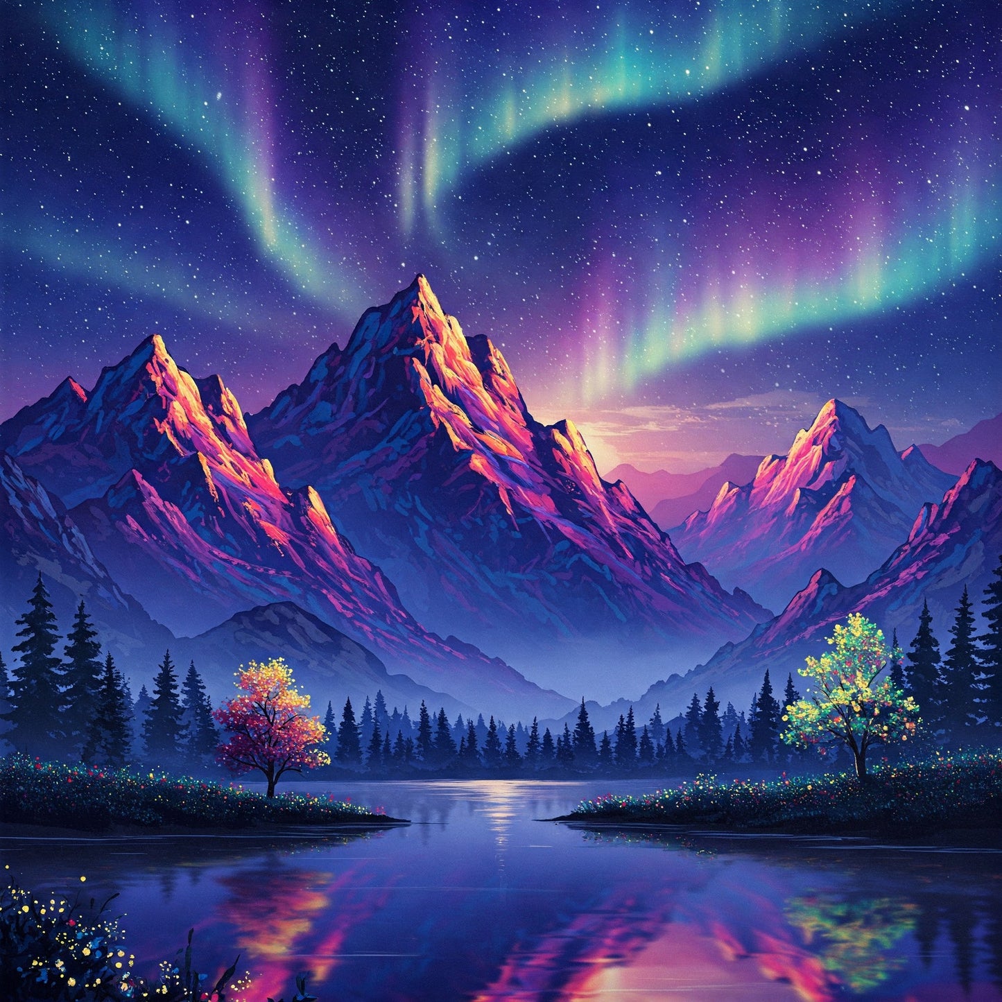 Northern Lights Landscapes Collection of 100