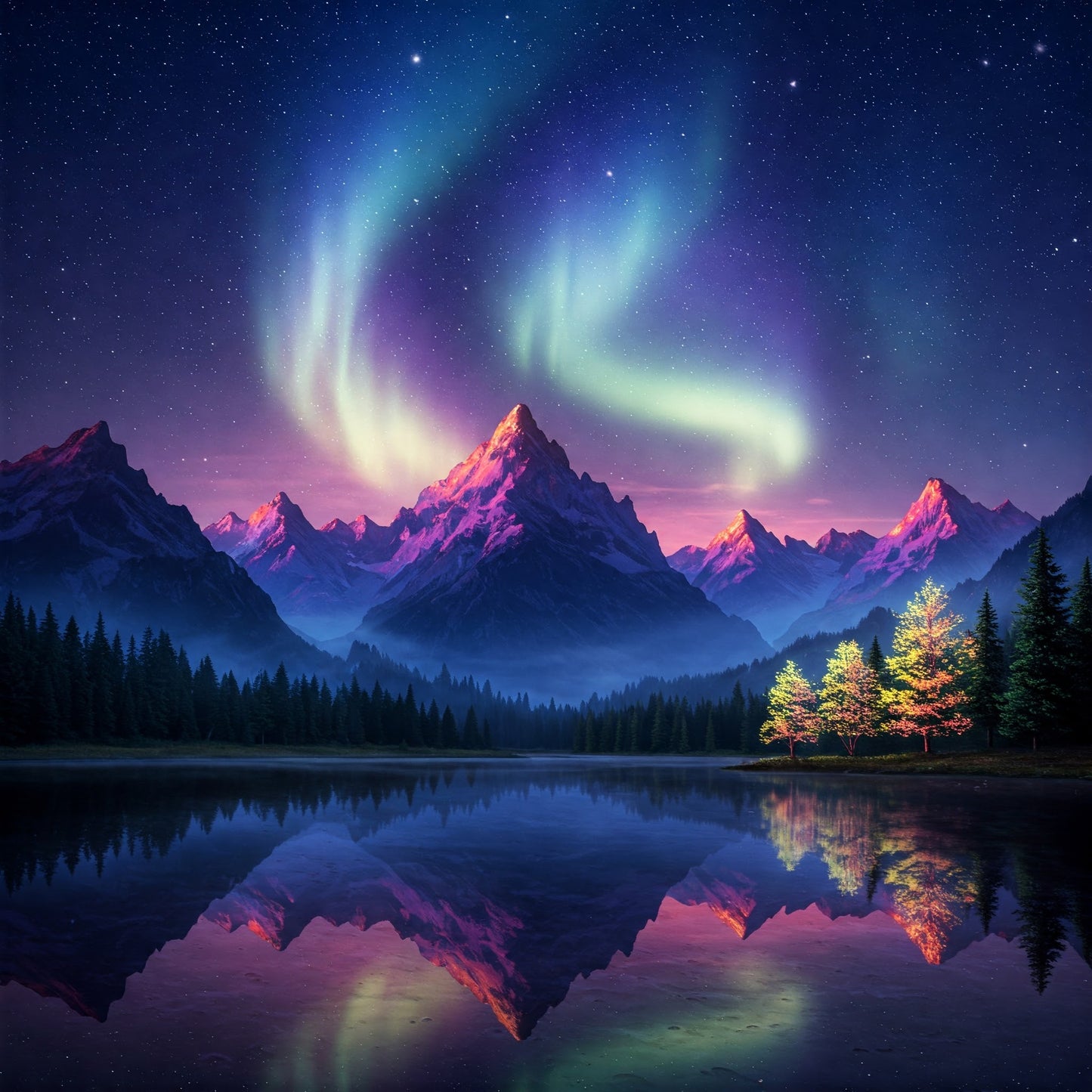 Northern Lights Landscapes Collection of 100