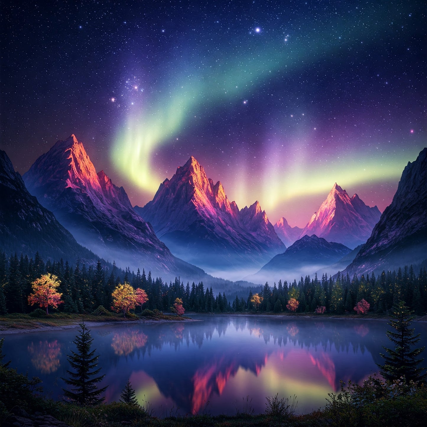 Northern Lights Landscapes Collection of 100