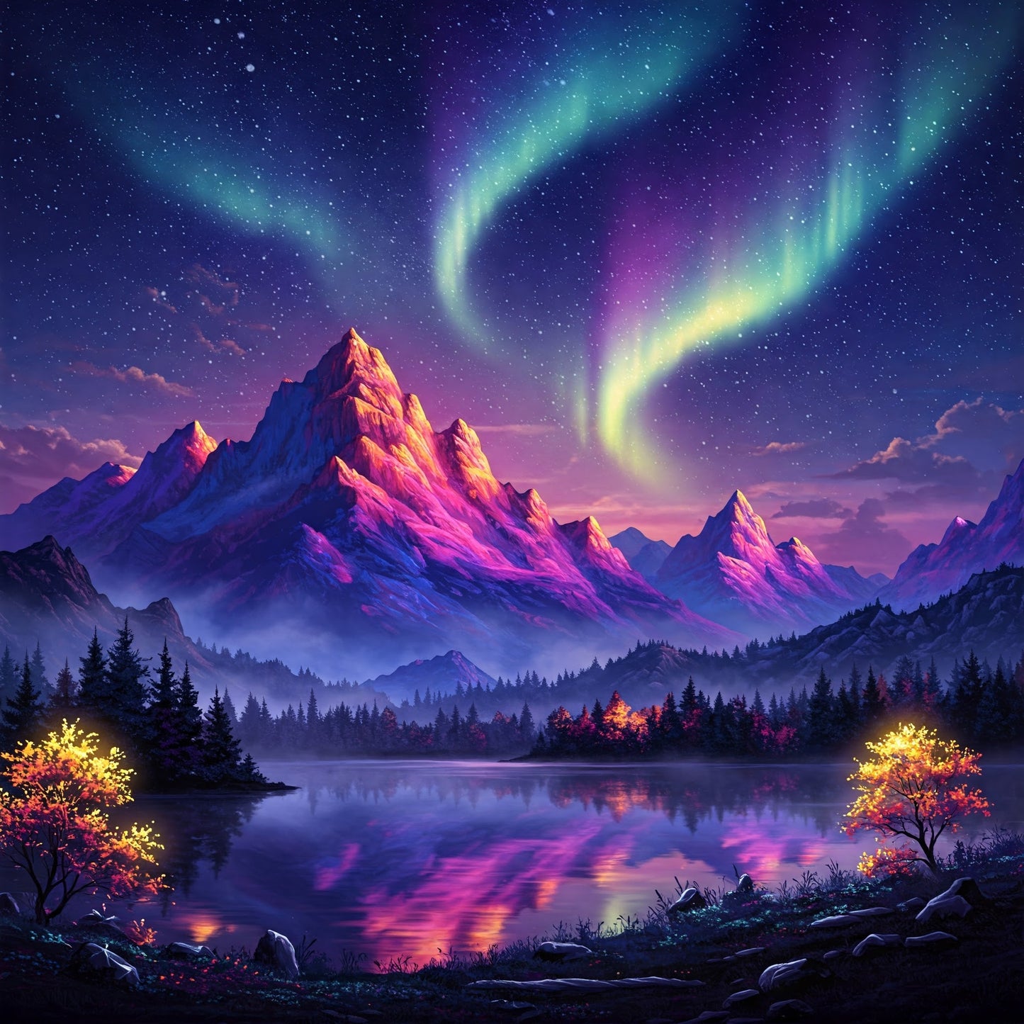Northern Lights Landscapes Collection of 100