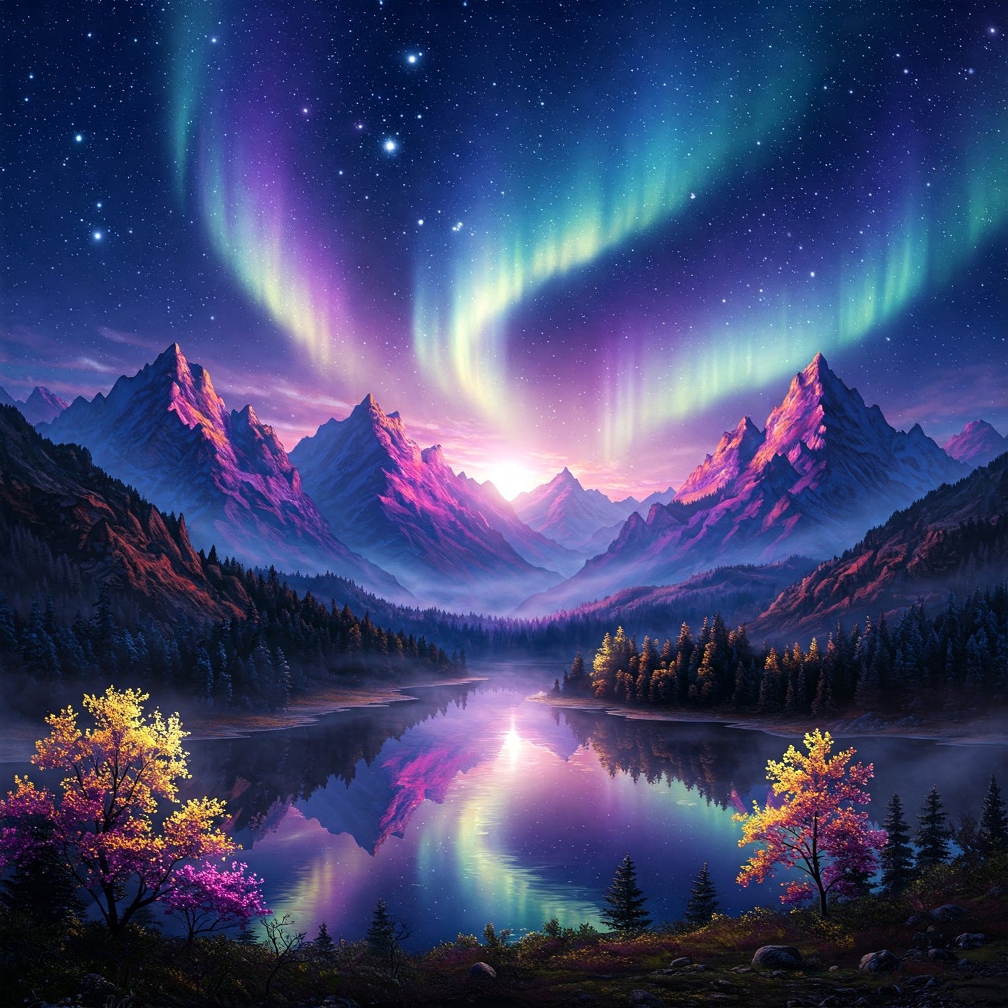 Northern Lights Landscapes Collection of 100