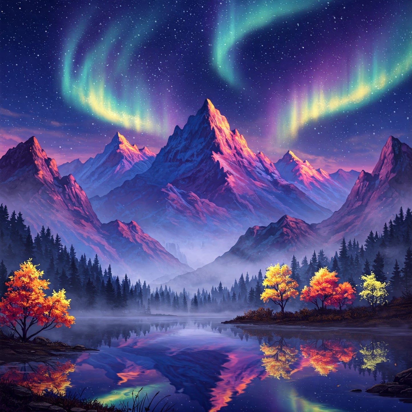 Northern Lights Landscapes Collection of 100