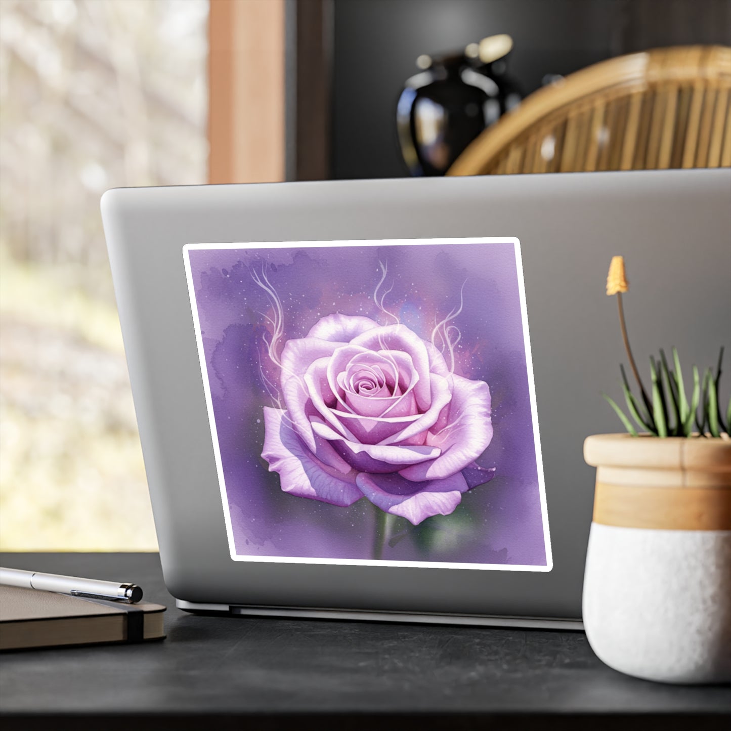 Purple Rose Kiss-Cut Vinyl Decals