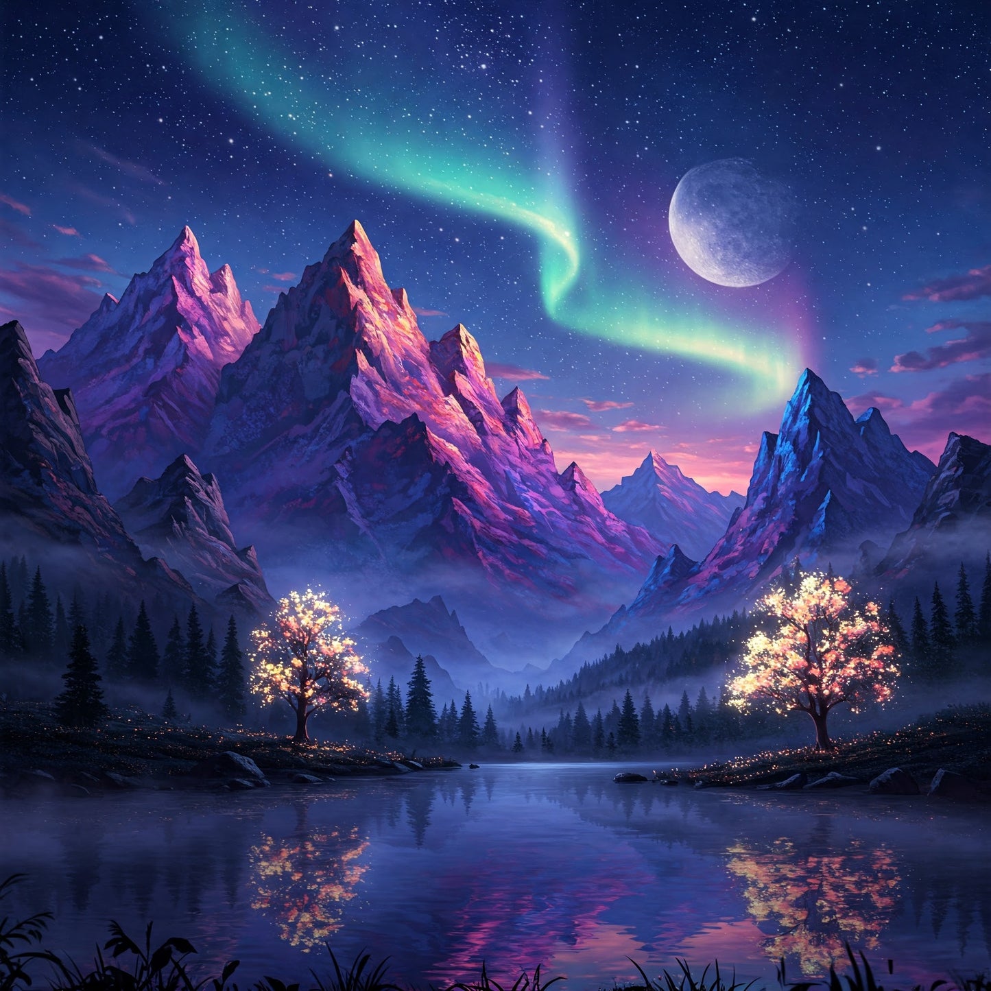 Northern Lights Landscapes Collection of 100