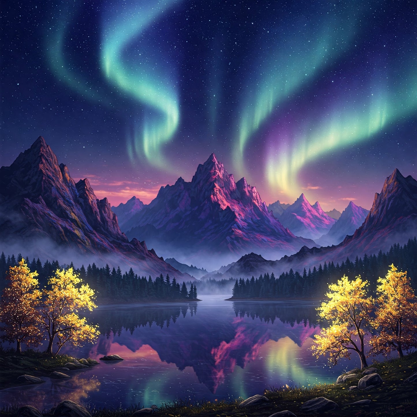 Northern Lights Landscapes Collection of 100