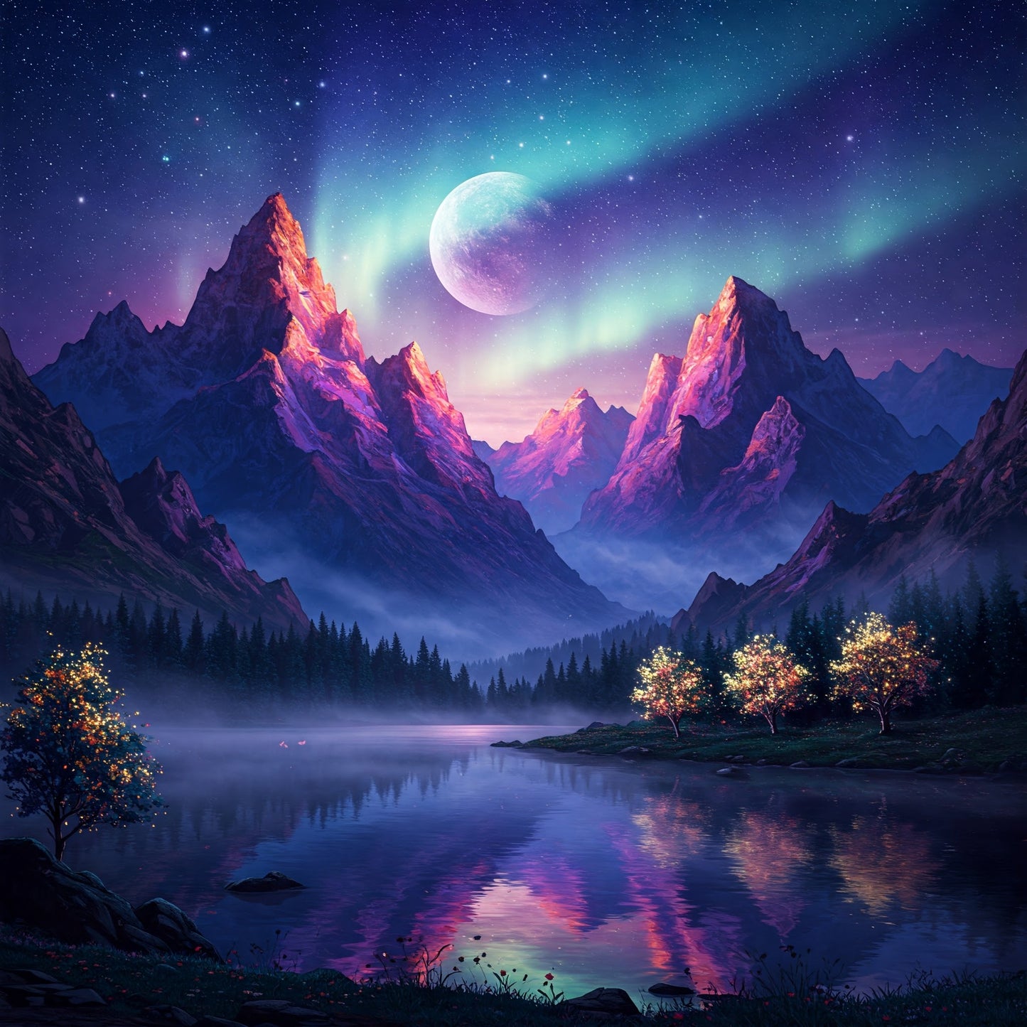 Northern Lights Landscapes Collection of 100
