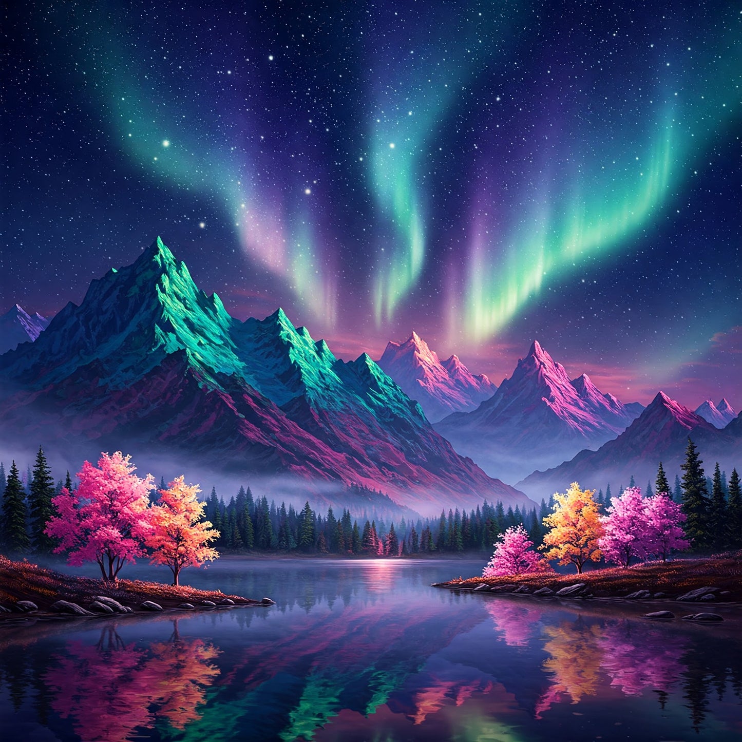 Northern Lights Landscapes Collection of 100