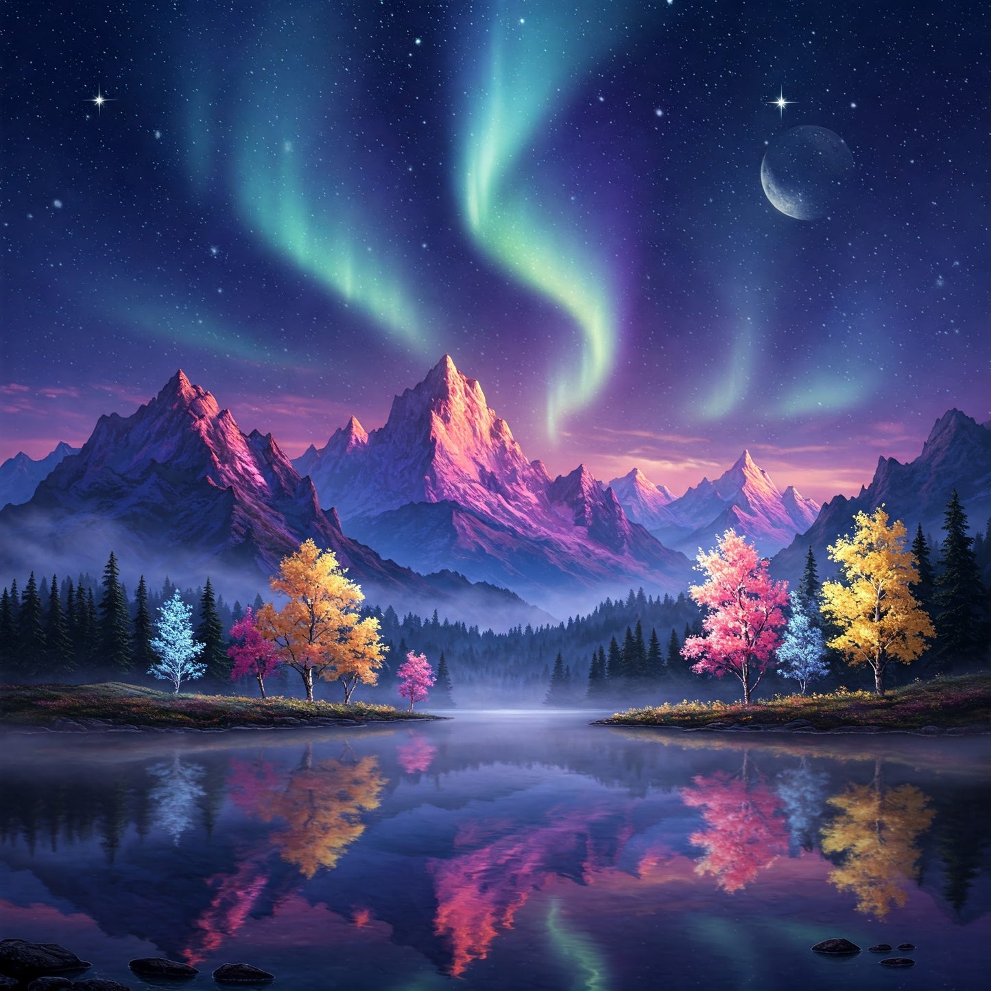 Northern Lights Landscapes Collection of 100