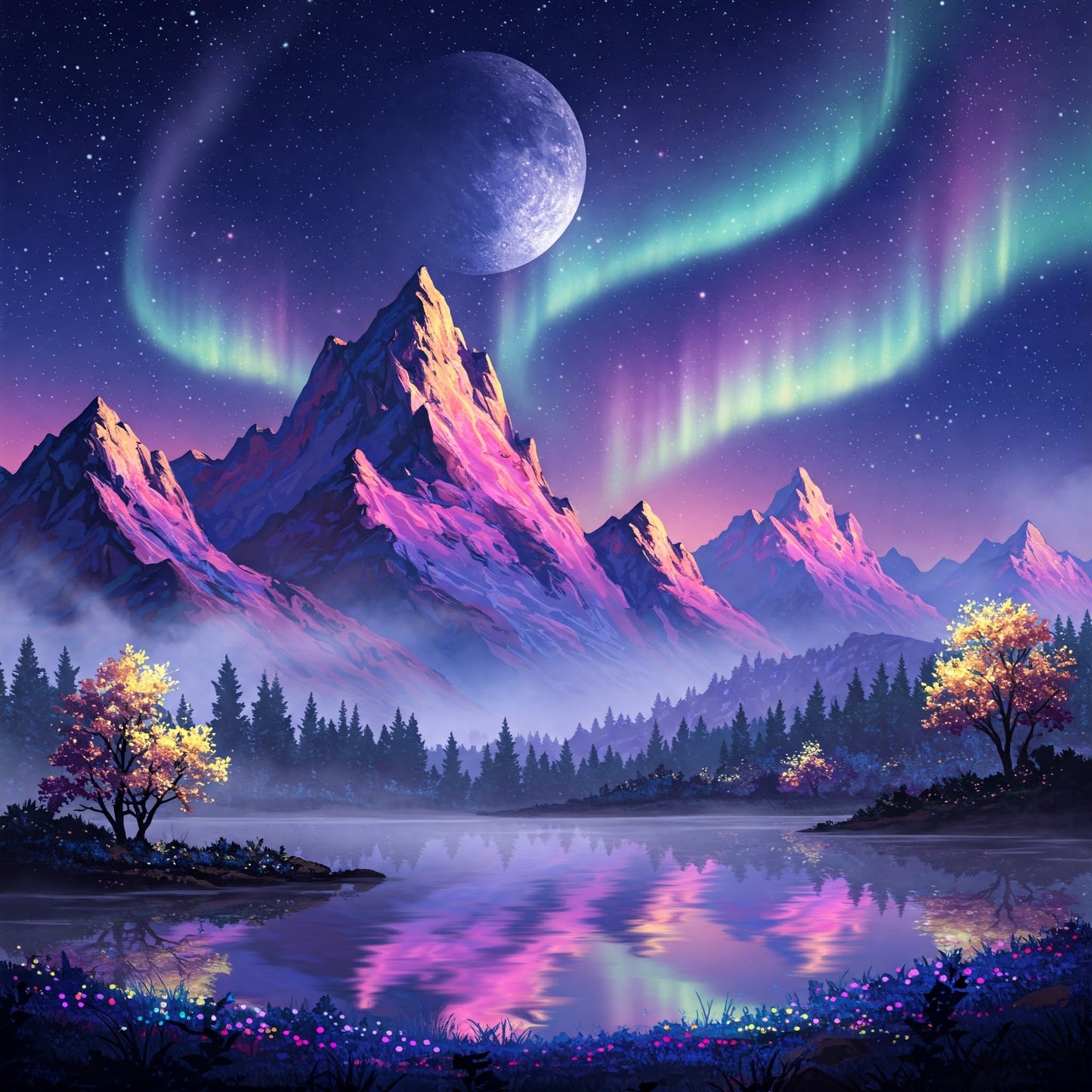 Northern Lights Landscapes Collection of 100