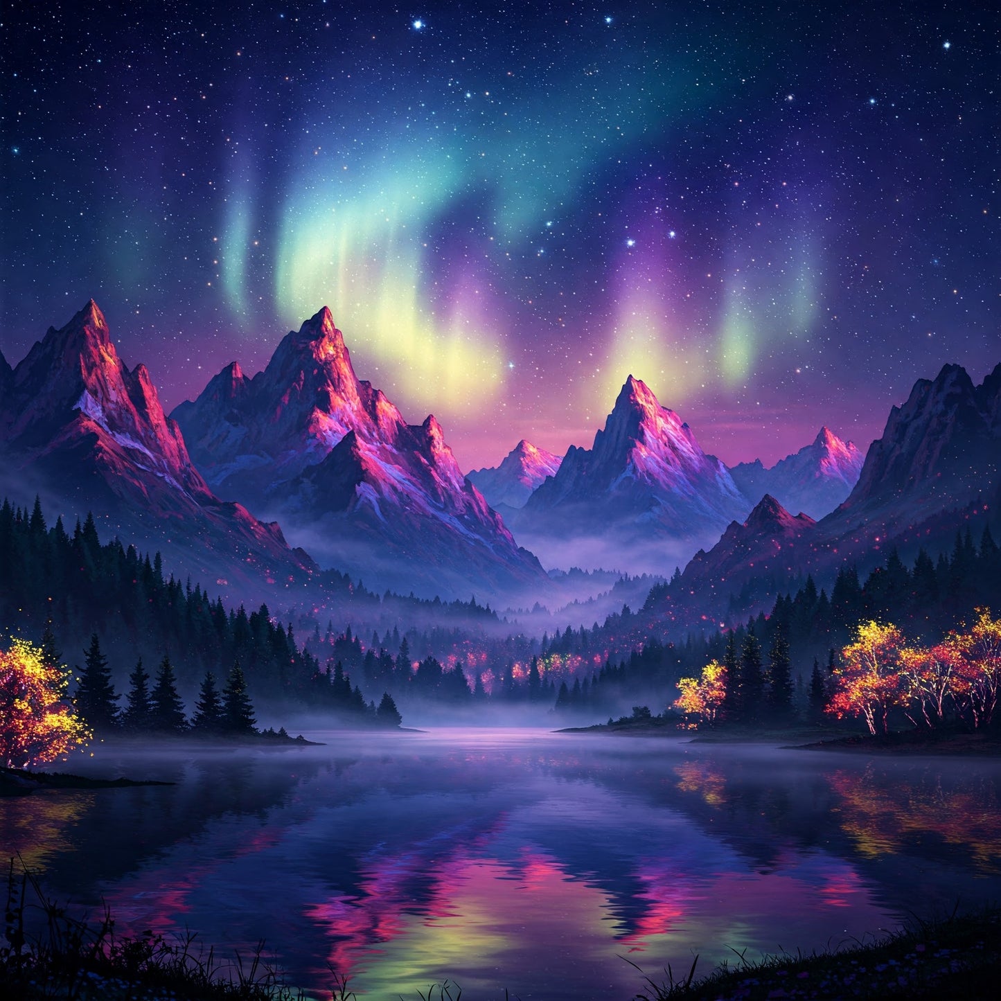 Northern Lights Landscapes Collection of 100