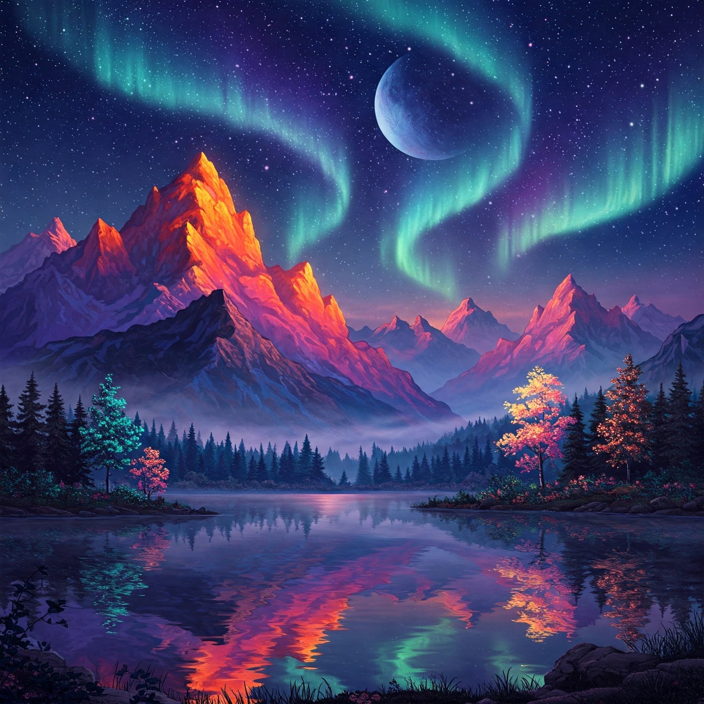 Northern Lights Landscapes Collection of 100