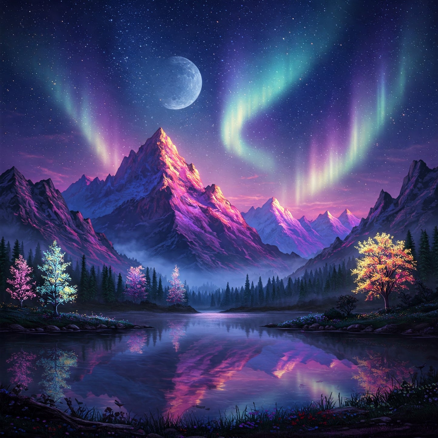 Northern lights Landscapes pack of 5