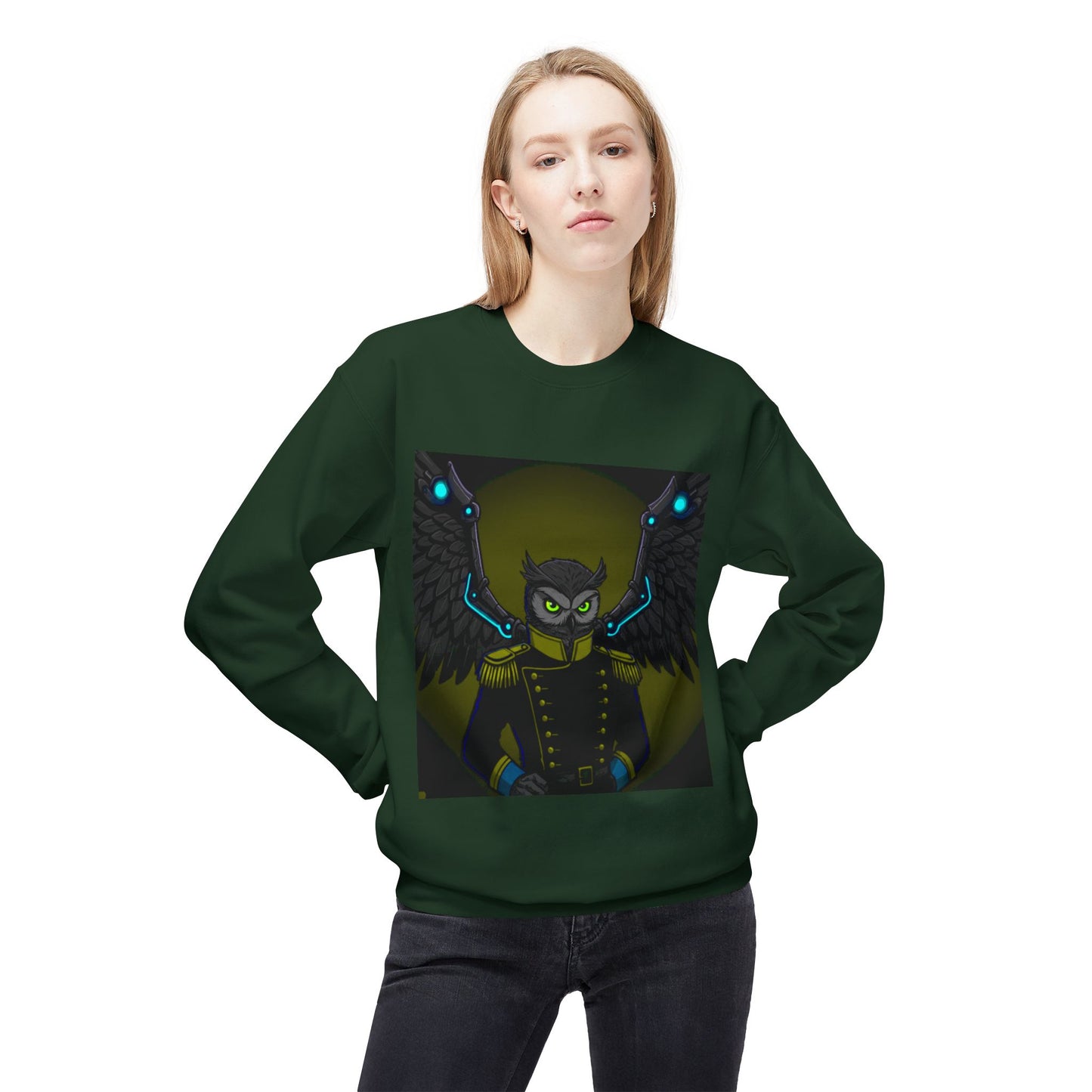 Agent Quacks Series Unisex Midweight Softstyle Fleece Crewneck Sweatshirt - General Onyx Design