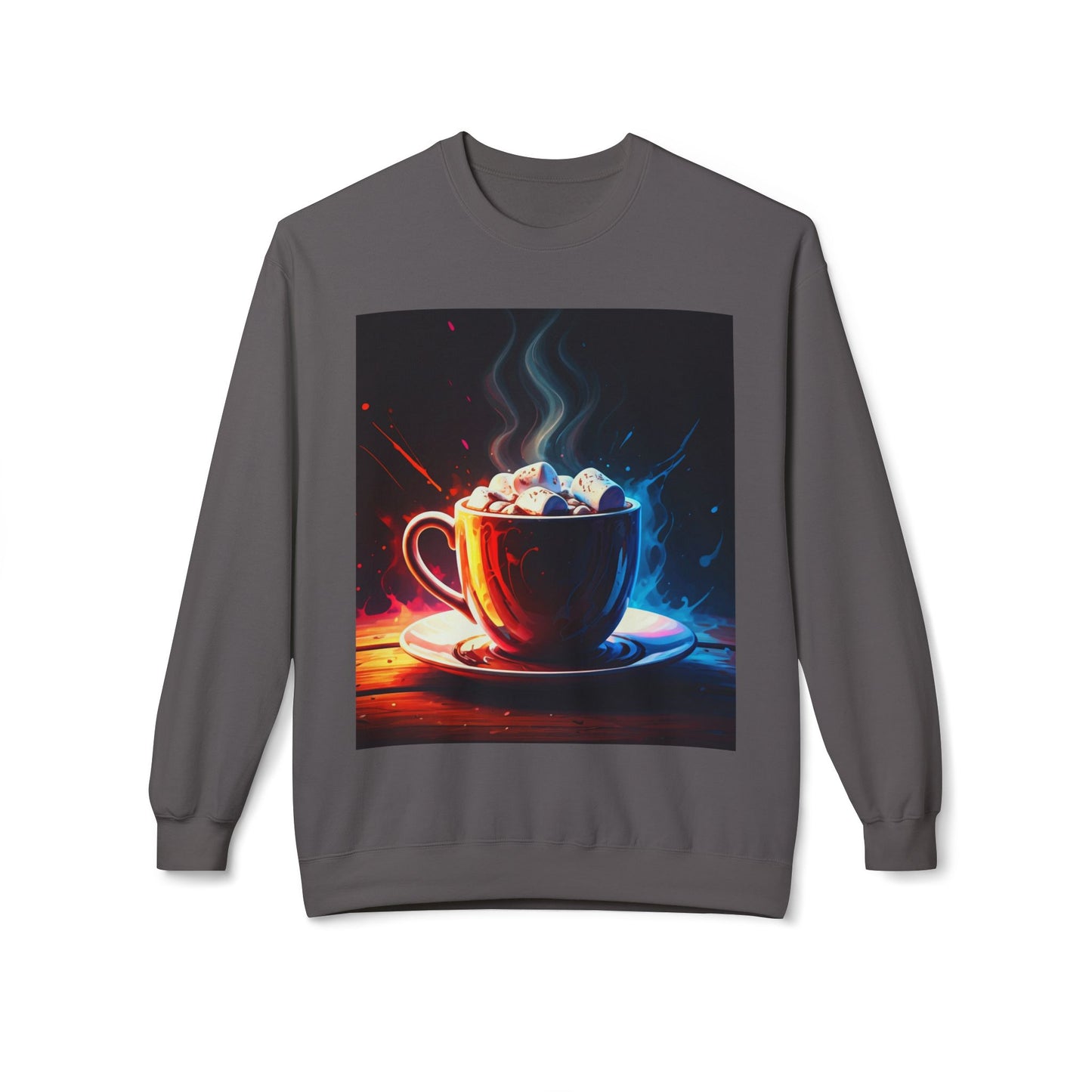 Abstract Hot Chocolate Graphic Unisex Midweight Softstyle Fleece Crewneck Sweatshirt