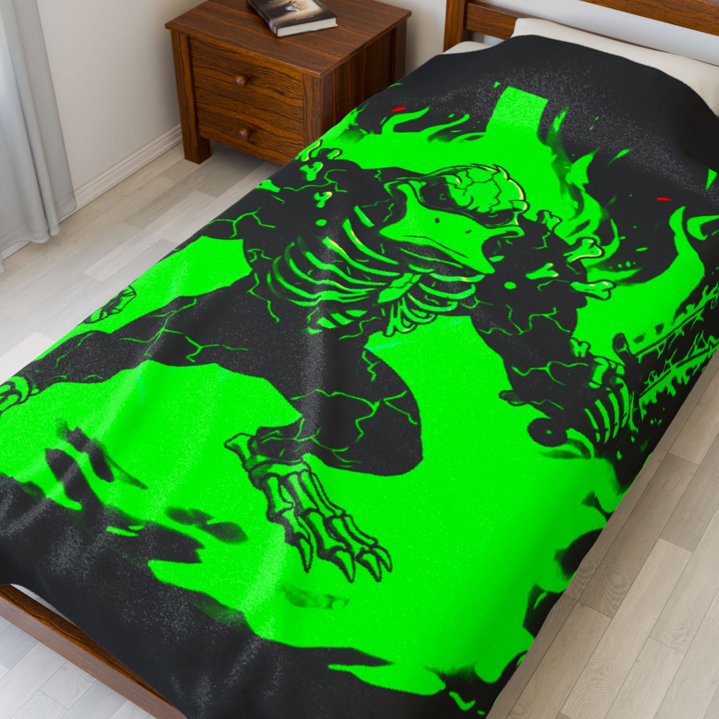 Halloween Agent Quacks Series Velveteen Plush Blanket - Skeleton Quacks Design