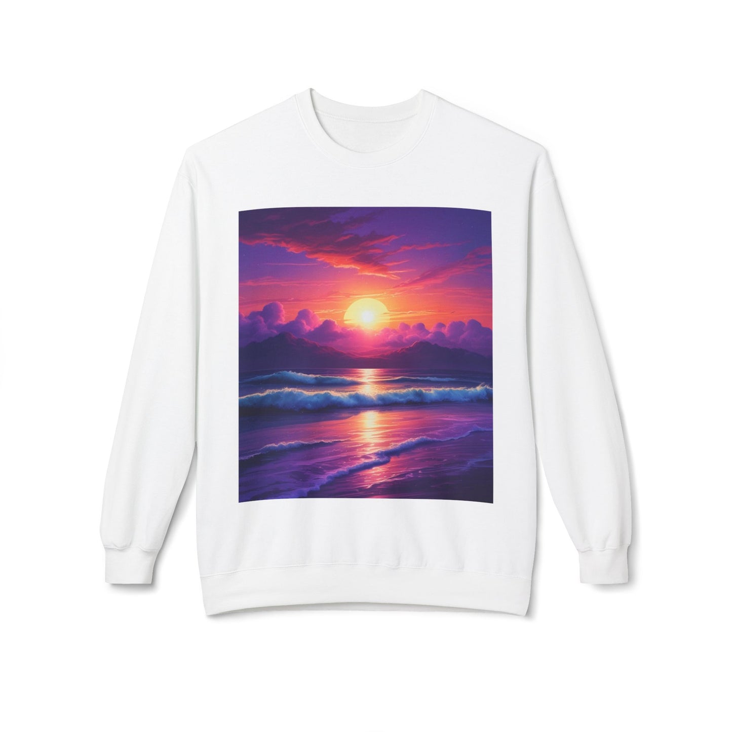 Sunset Ocean Crewneck Sweatshirt - Cozy Layer for Beach Lovers, Gift for Nature Enthusiasts, Perfect for Casual Days, Vibrant Art Apparel