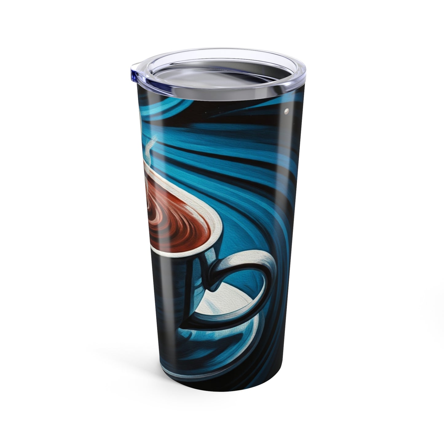 Coffee Graphic 20oz Tumbler - Vibrant Coffee Swirls, Perfect for Home, Office, Gifts, Travel, Coffee Lovers, Unique Design