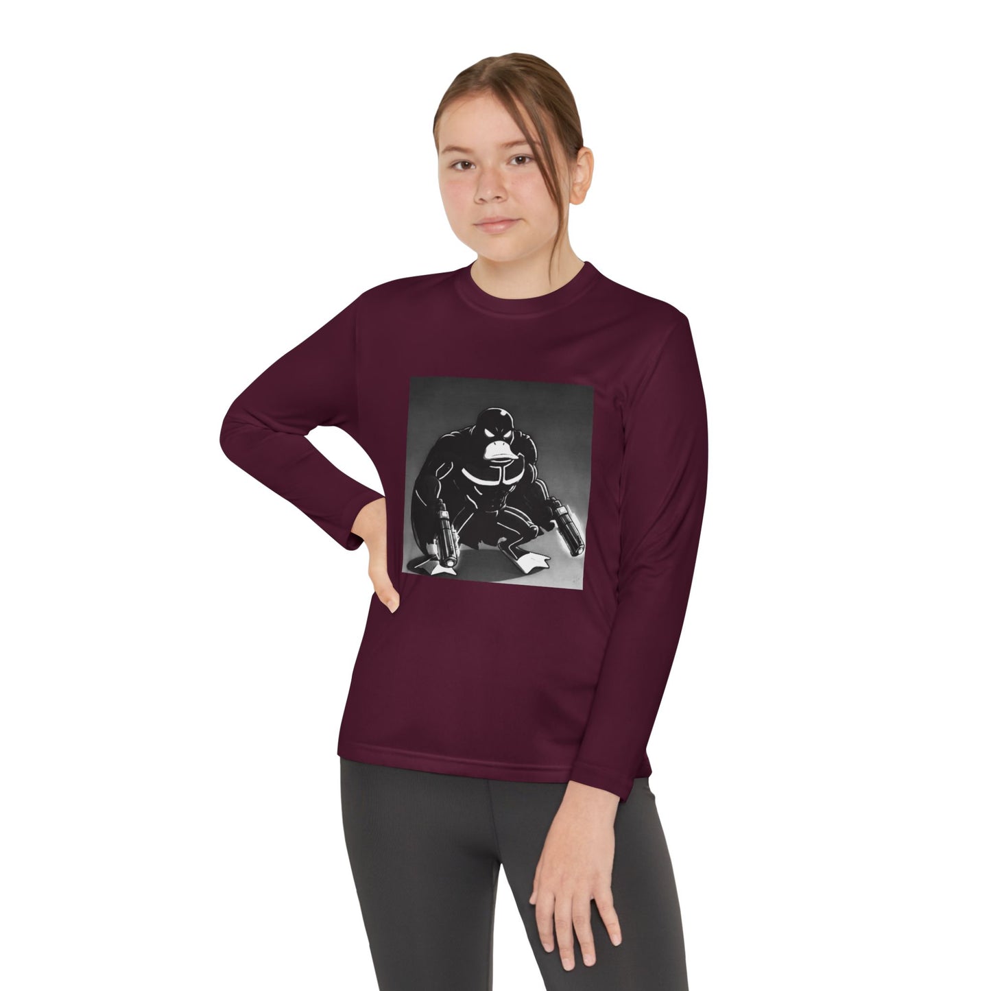 Agent Quacks Series Youth Long Sleeve Competitor Tee - Vigilante Quacks Design