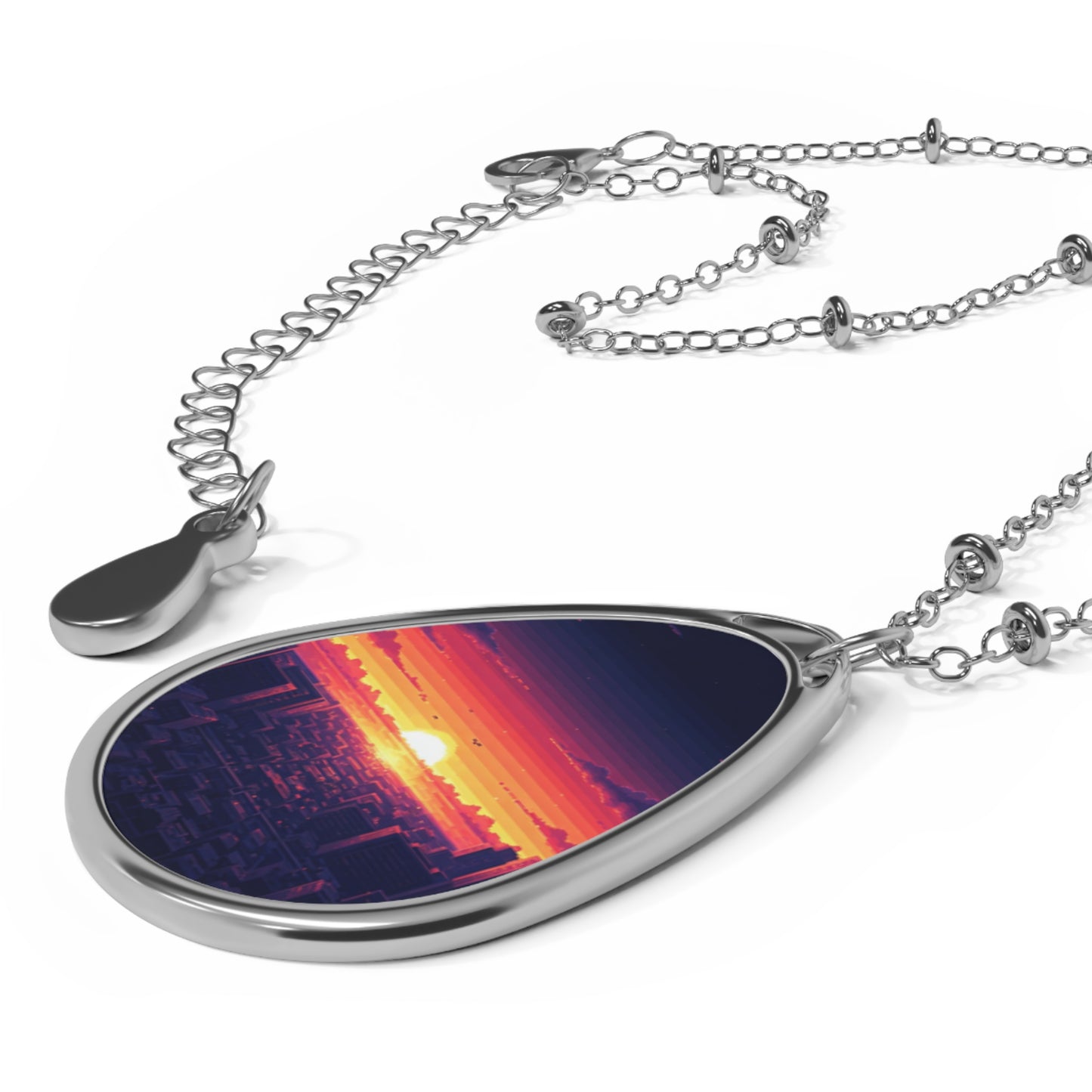 Sunset Skyline Oval Necklace