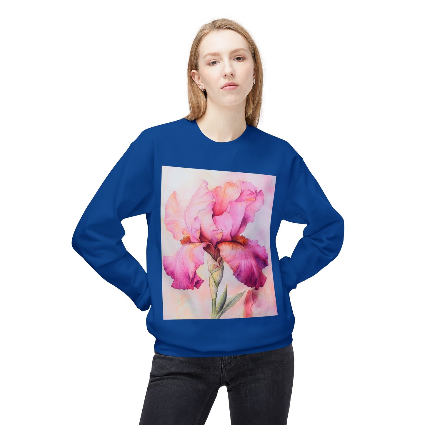 Floral Print Crewneck Sweatshirt, Cozy Sweatshirt, Spring Fashion, Gift for Her, Casual Outfit, Comfortable Fleece