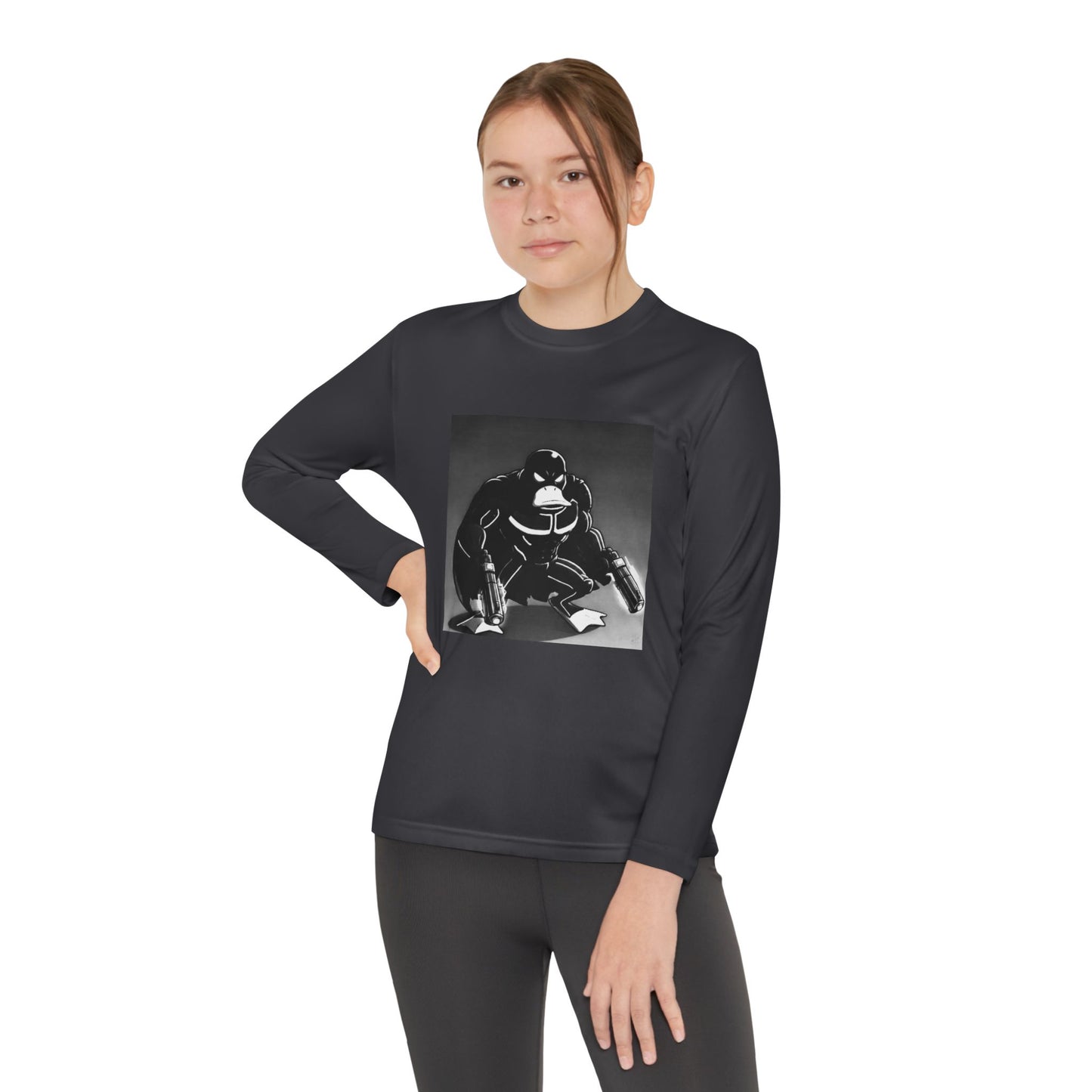 Agent Quacks Series Youth Long Sleeve Competitor Tee - Vigilante Quacks Design