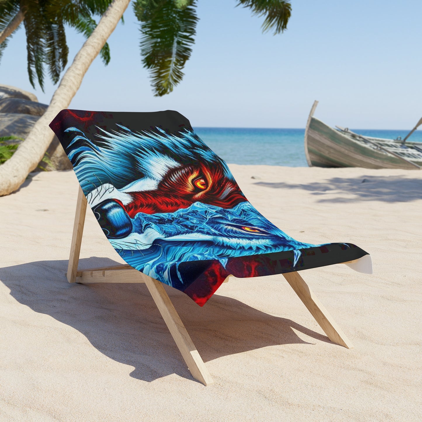 Ice Wolf Beach Towel